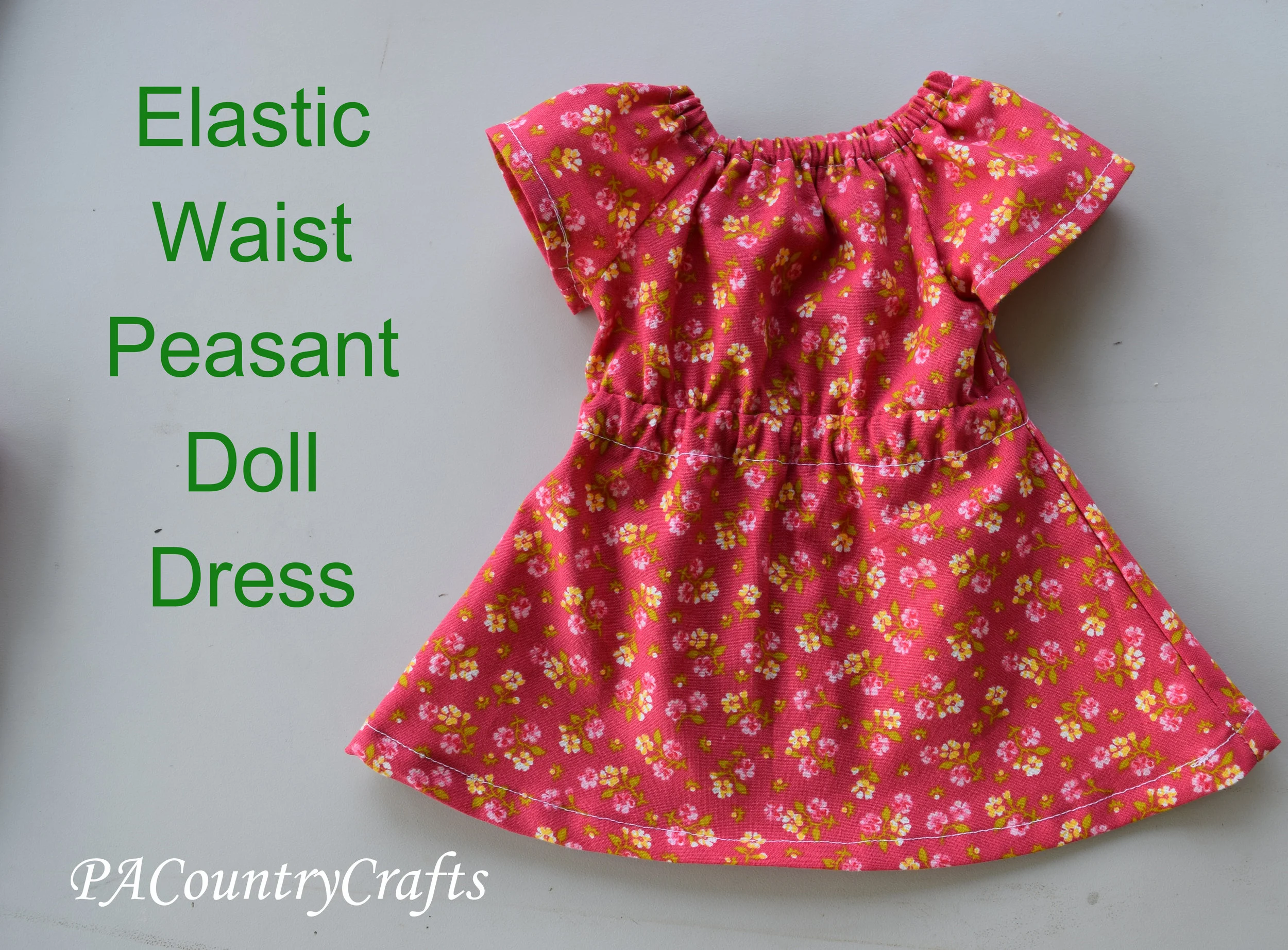 Elastic Waist Doll Dress Pattern