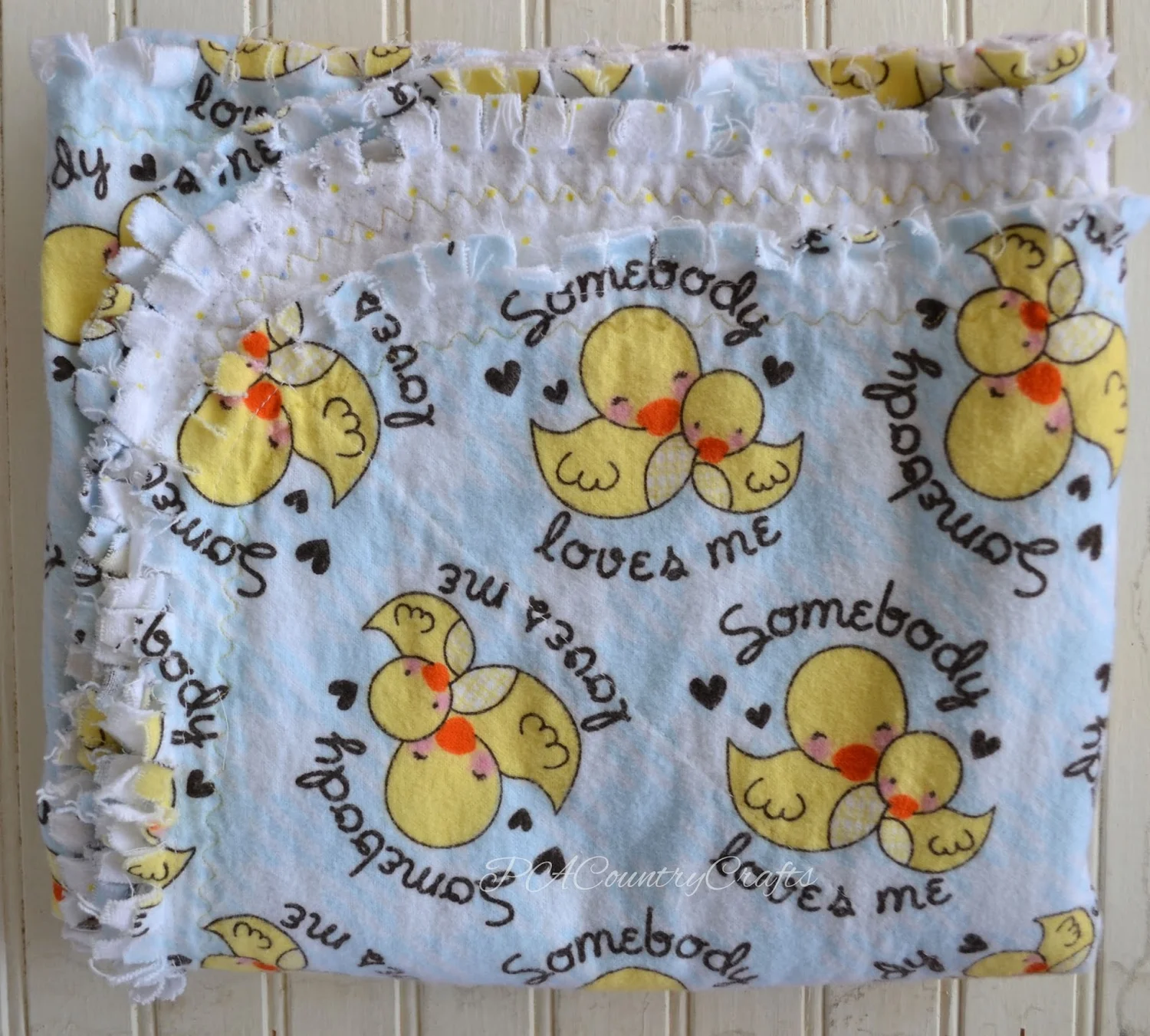 Rag Edge Flannel Baby Blanket Tutorial — PACountryCrafts