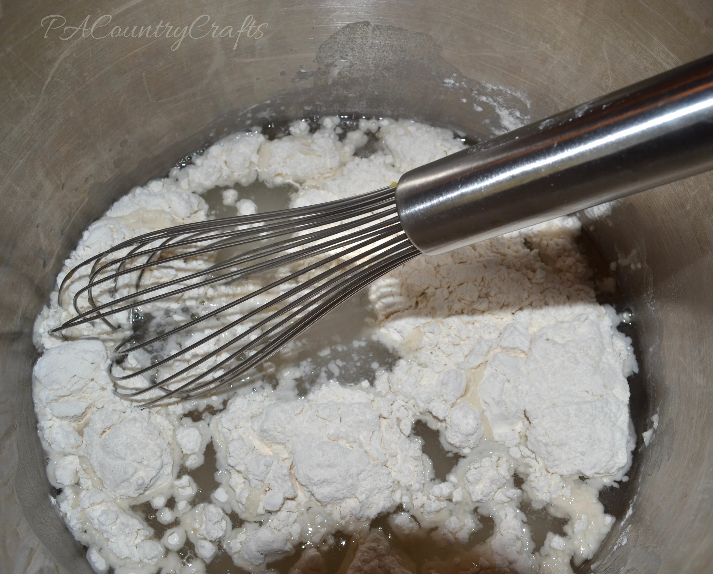 mix in flour