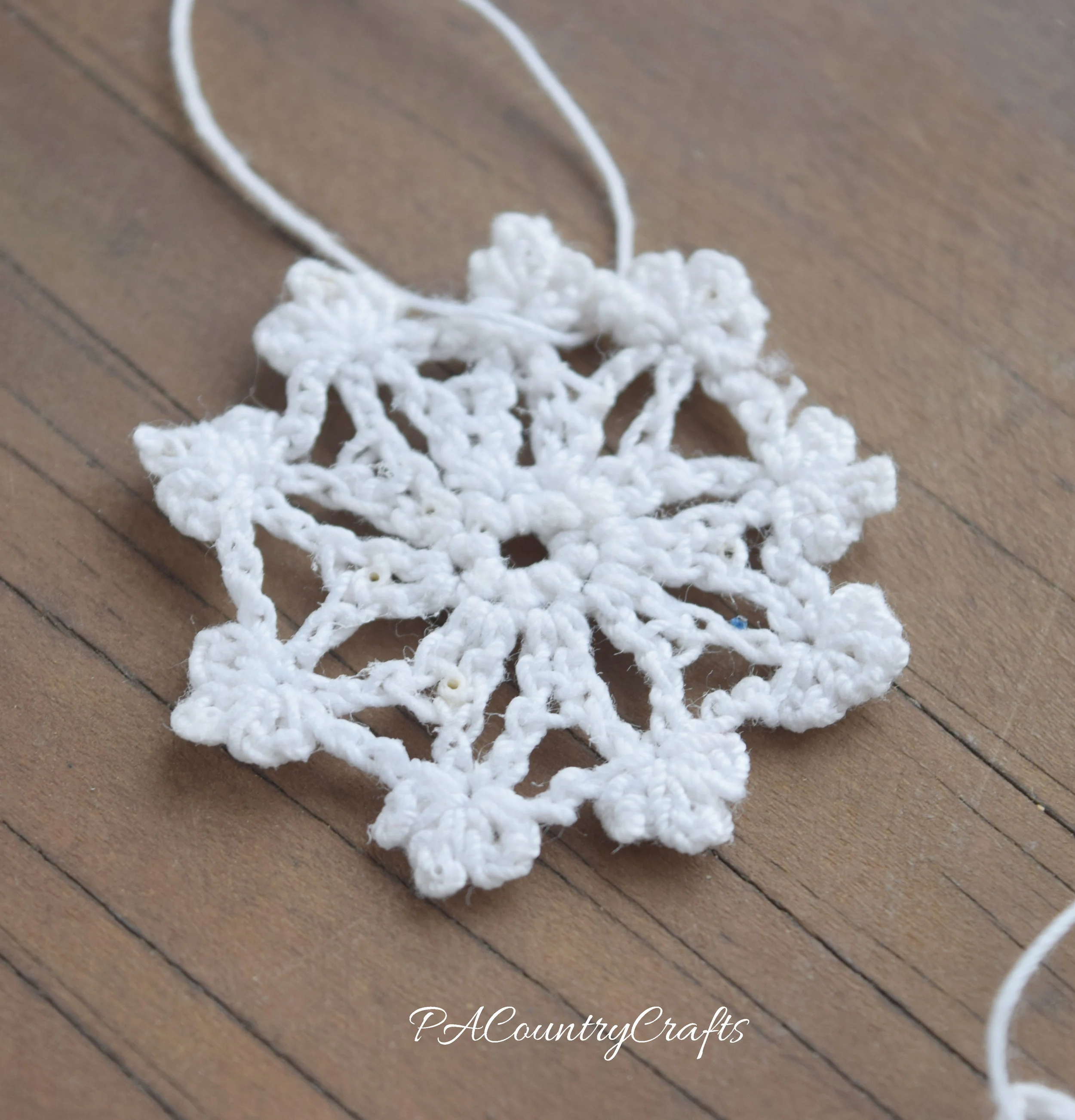 tiny crochet snowflake