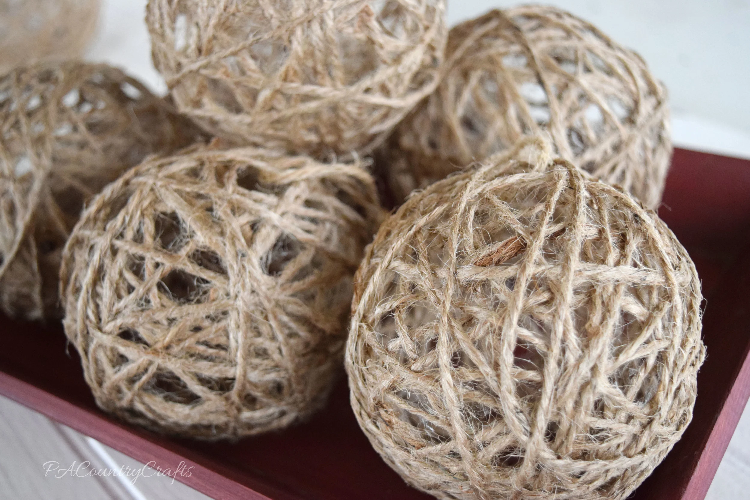 Easy to make twine ornament balls