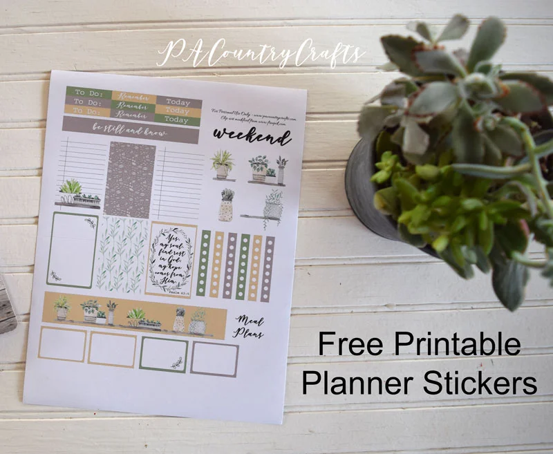 Free Printable Planner Stickers ~ Houseplants — PACountryCrafts
