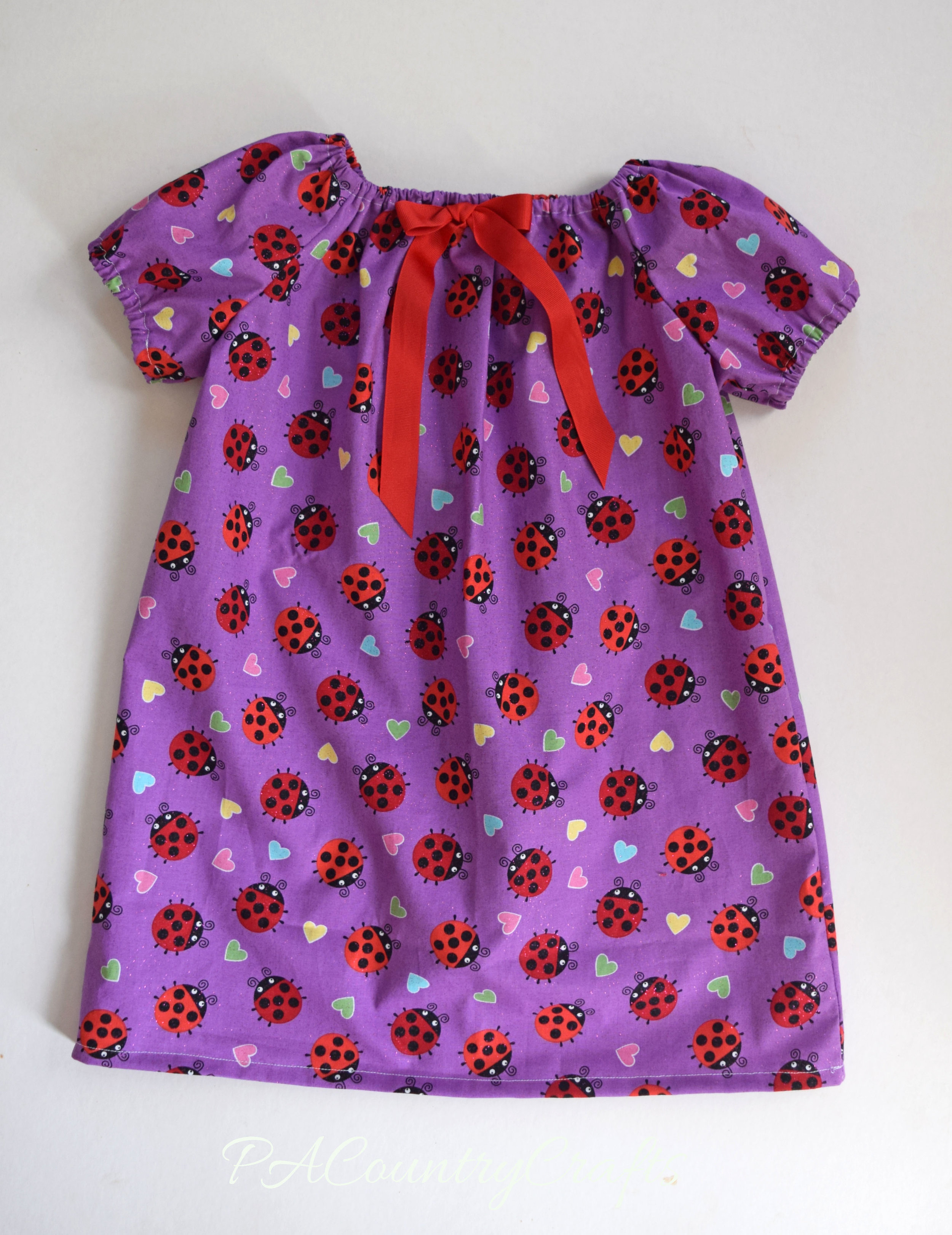 Girls' Elastic Sleeve Peasant Dress