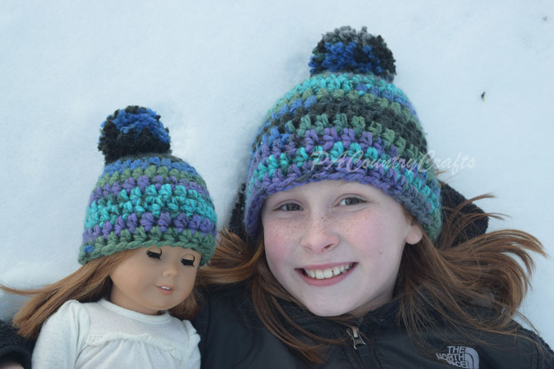 Matching Girl and Doll Crochet Hats