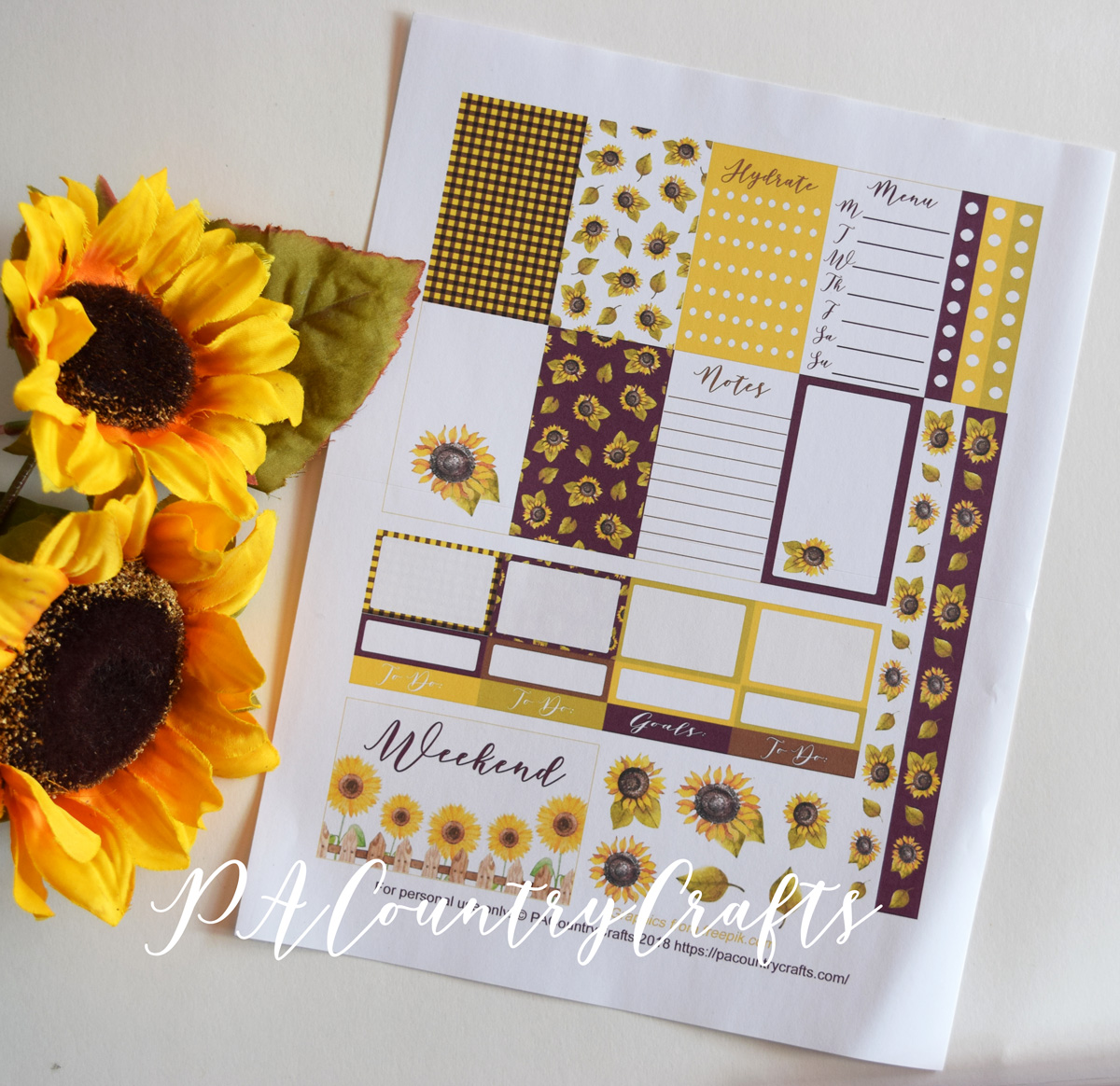 Sunflowers Planner Stickers