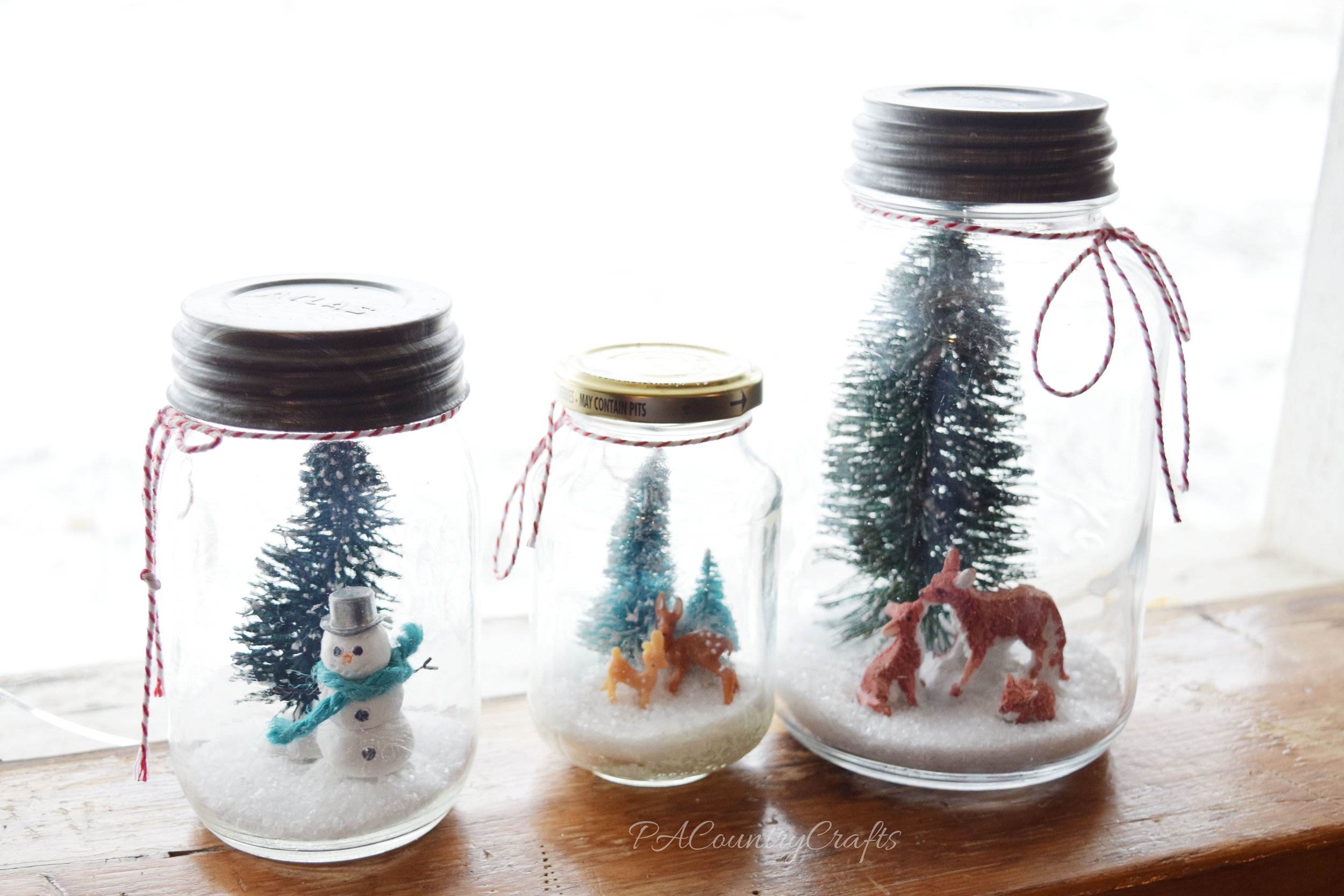 Mason Jar Snow Scene