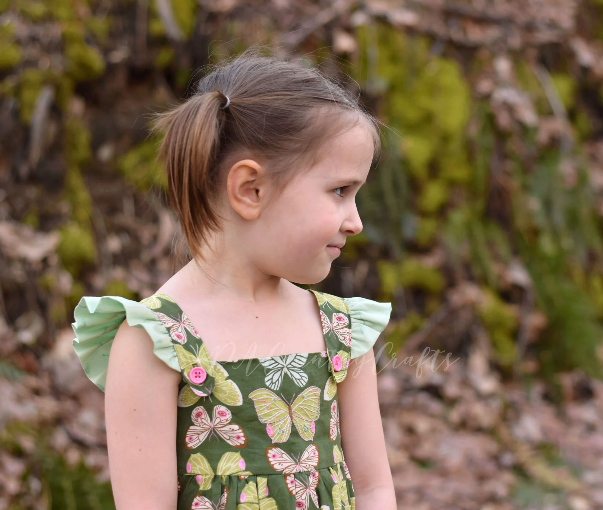 Vintage Green Butterfly Dress
