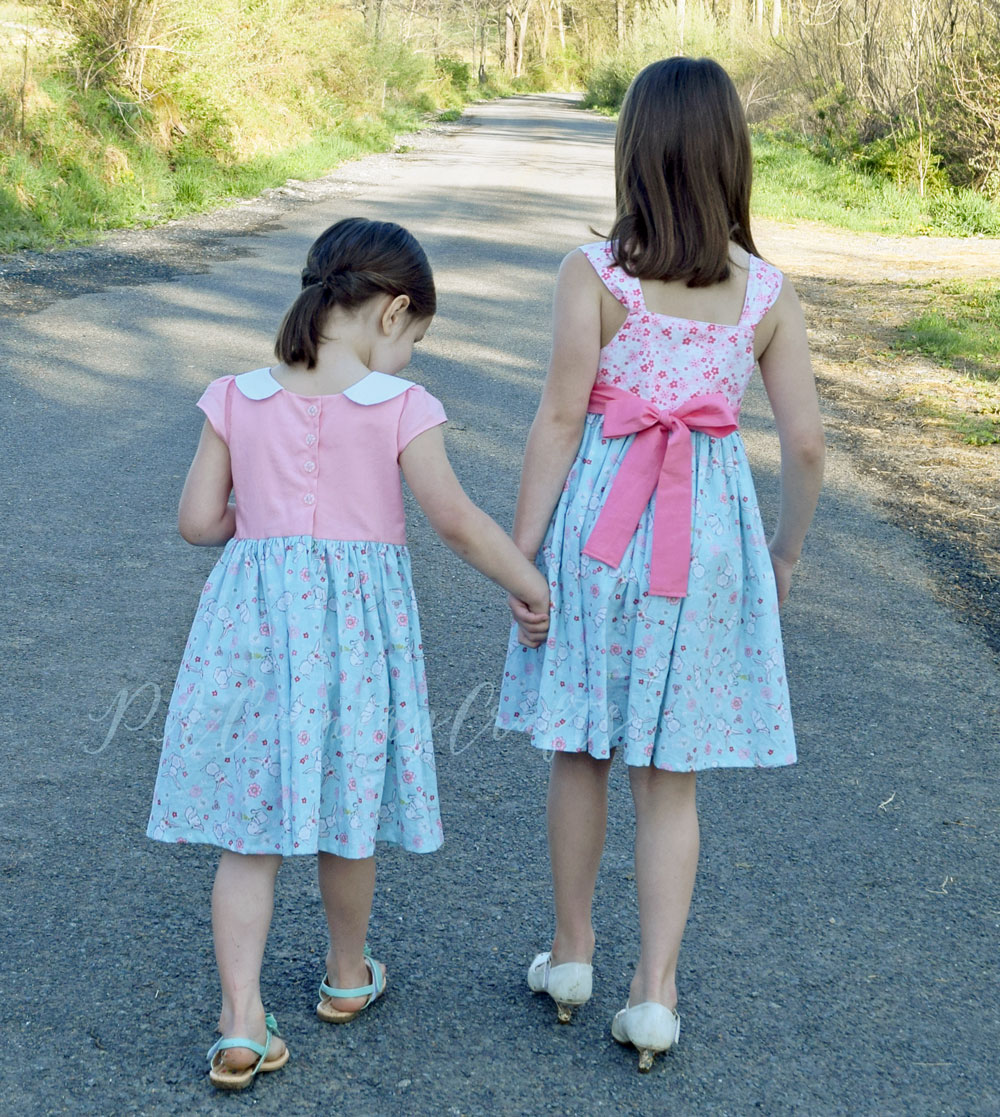 pink and blue easter dress