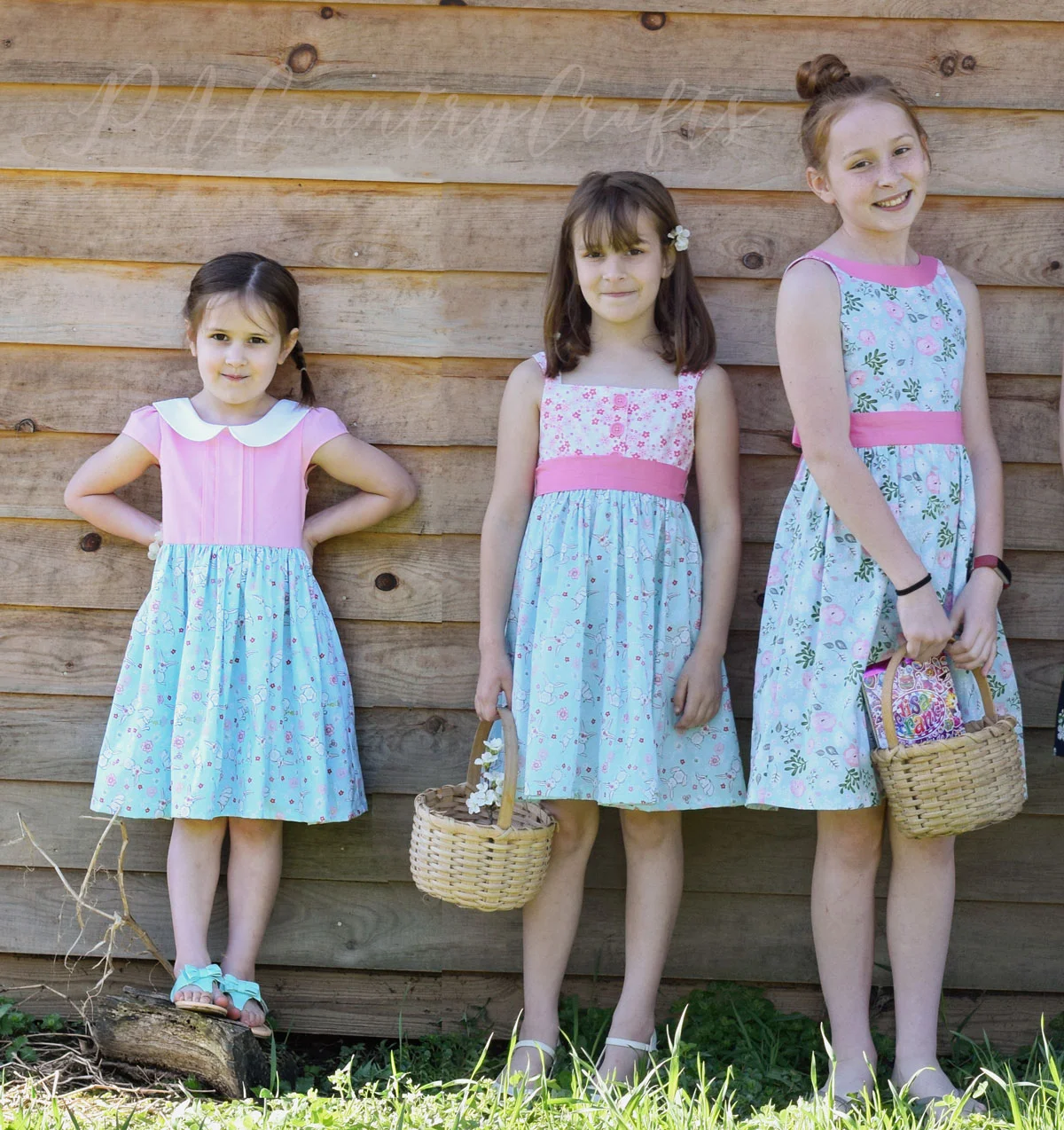 pink and blue easter dress