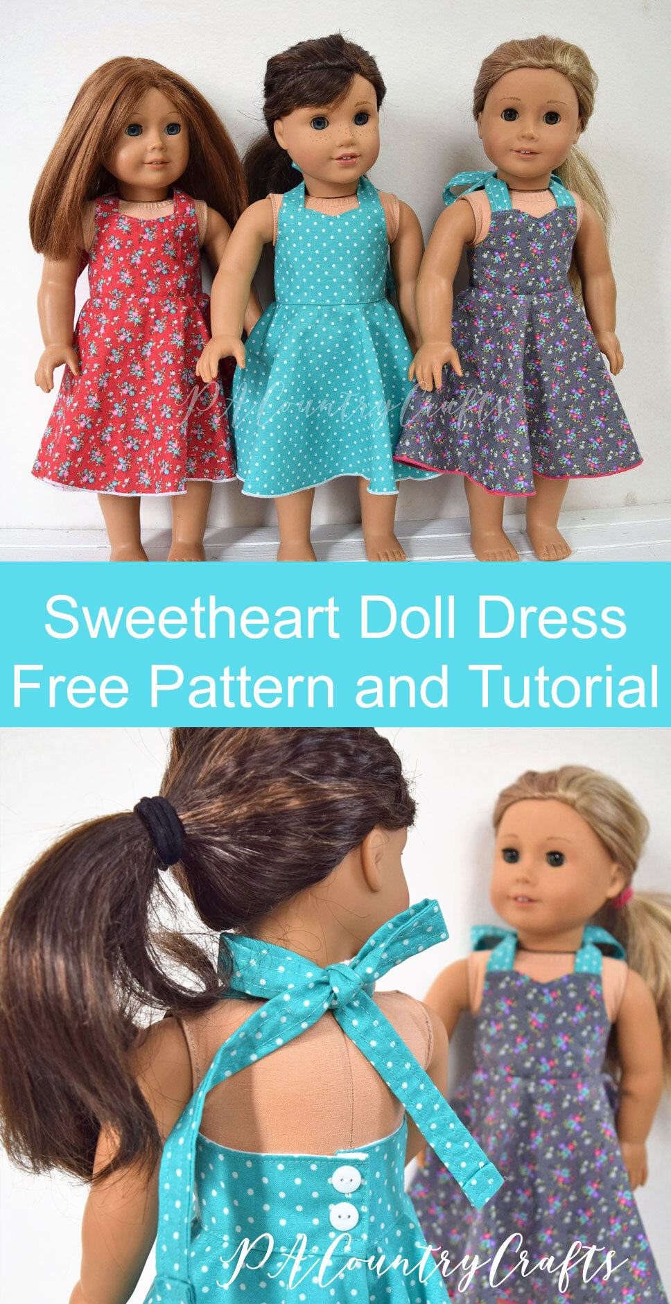 Lydia's Sweetheart Doll Dress Pattern and Tutorial — PACountryCrafts