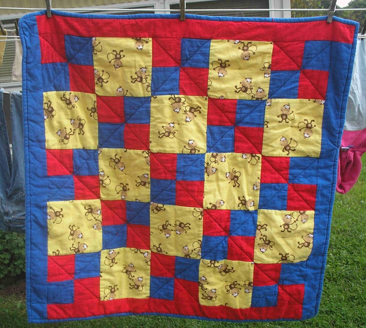 flannel monkey quilt