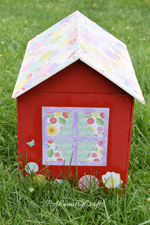 Scrapbook Paper Mod Podge Toy Doghouse