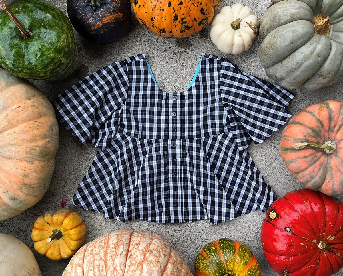 Men's Shirt to Indigo Peplum Top