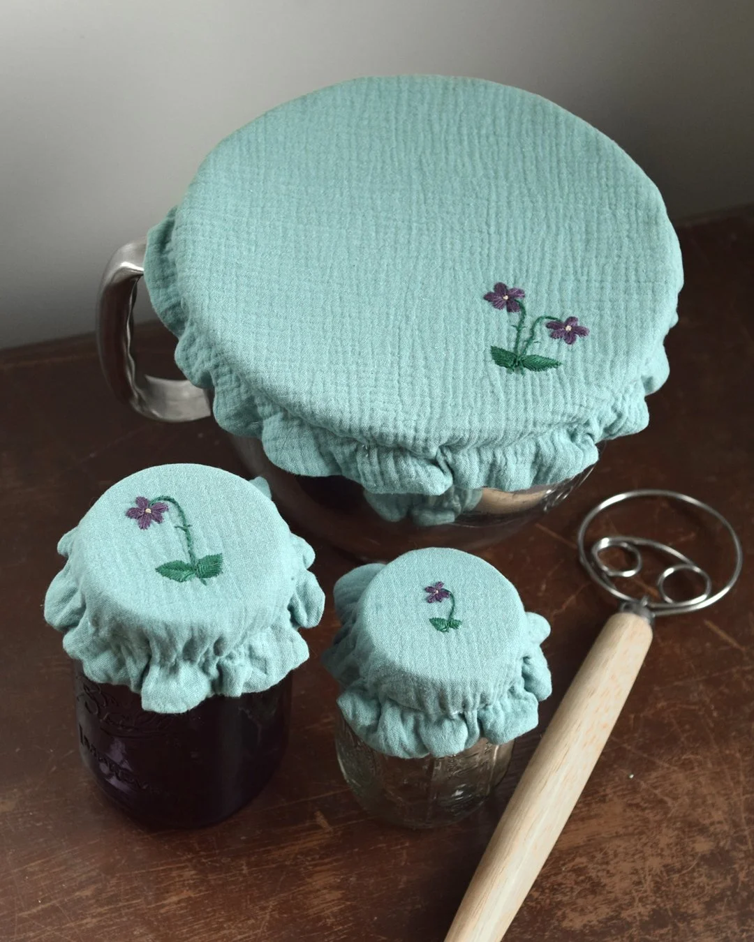 February Violets Birth Month Flower Hand Embroidery