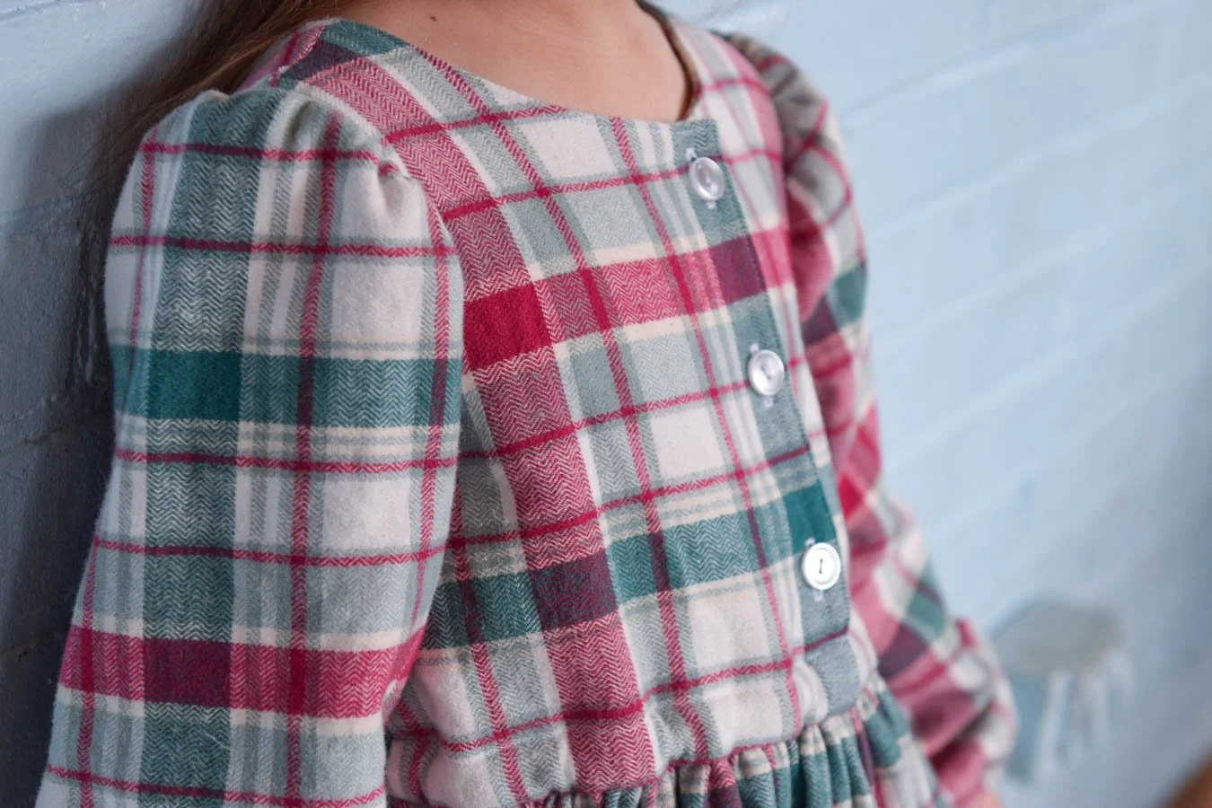 lavender dress with buttons on front