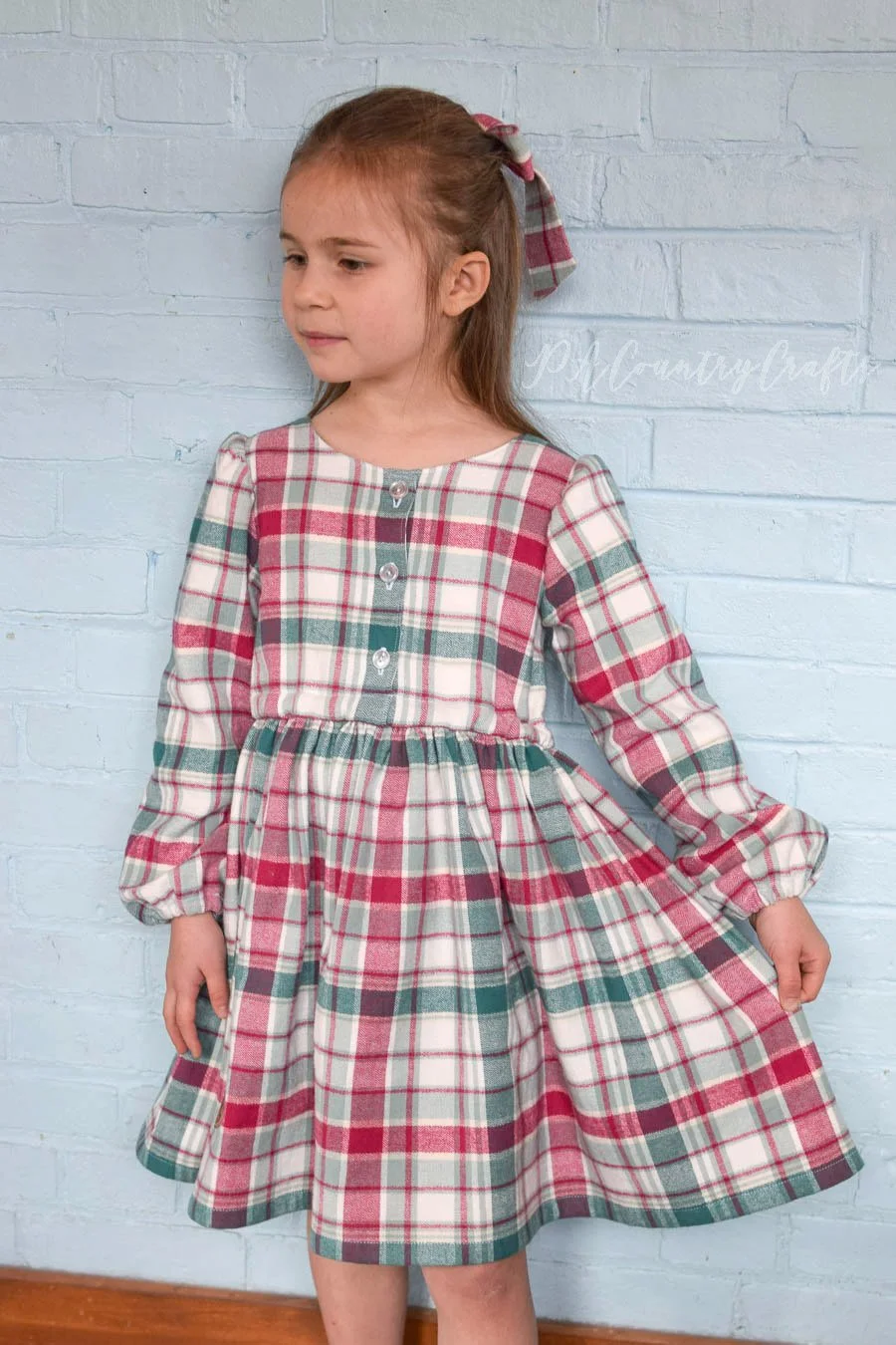 girls flannel Lavender dress