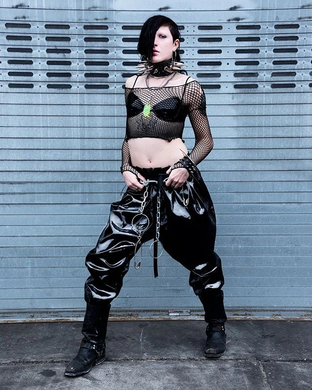 #portrait of @g_.i._a wearing @bitchfist_ #choker, #belt, and #necklace and a @bondhardware #bracelet
.
.
.
.
.#editorial #editorialphotography #fashion #fashionphotography #fineart #fineartphotography #djs #femmedjs #transgender #industrial #fetishw