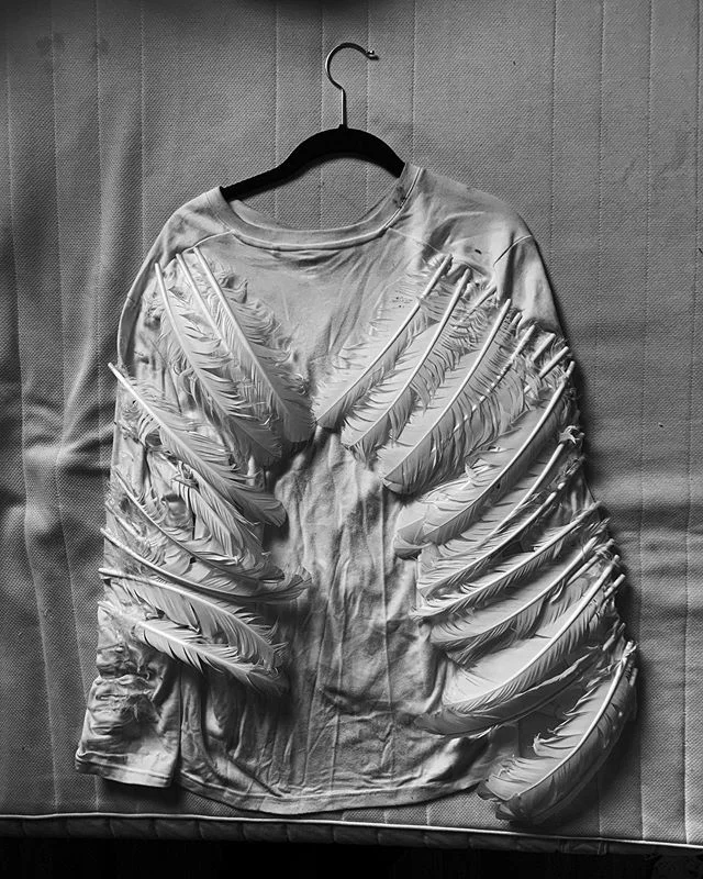 Snowy Owl Costume, 2014/2015.
.
.
.
Going through my belongings, I found my snowy owl Halloween costume from 2014/2015. It's real feathers hand glued to a white cotton shirt. It's one of my proud belongings and one of my favorite projects. Looking fo