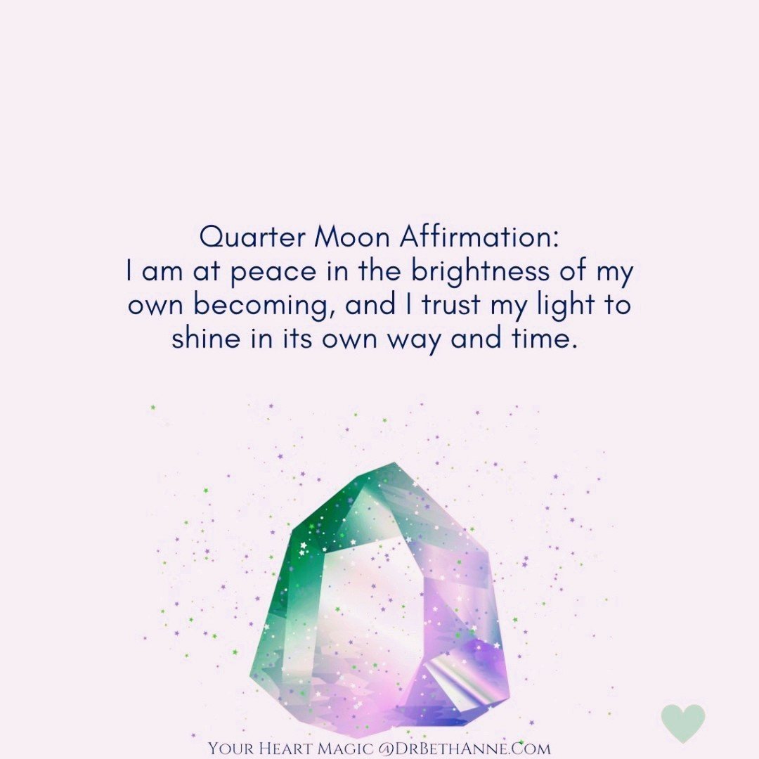 🌛 First Quarter Moon in Cancer today - always a beautiful time between the New Moon and the Full Moon to:

✨ check-in with yourself &amp; reflect on your intentions

✨ assess how your intentions are developing

✨ recalibrate as need be

Here's a joy