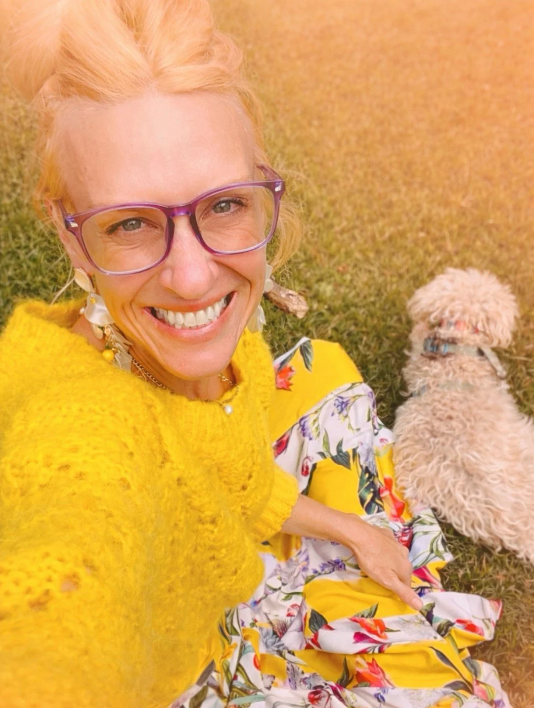 sunshine, color, a little wild heart energy
and a dog who refuses to look at the camera 🐾🙃

this is your reminder
life doesn&rsquo;t have to be so serious

you&rsquo;re allowed to be bright
to wear the color
to laugh for no reason

🌈

and to sit i