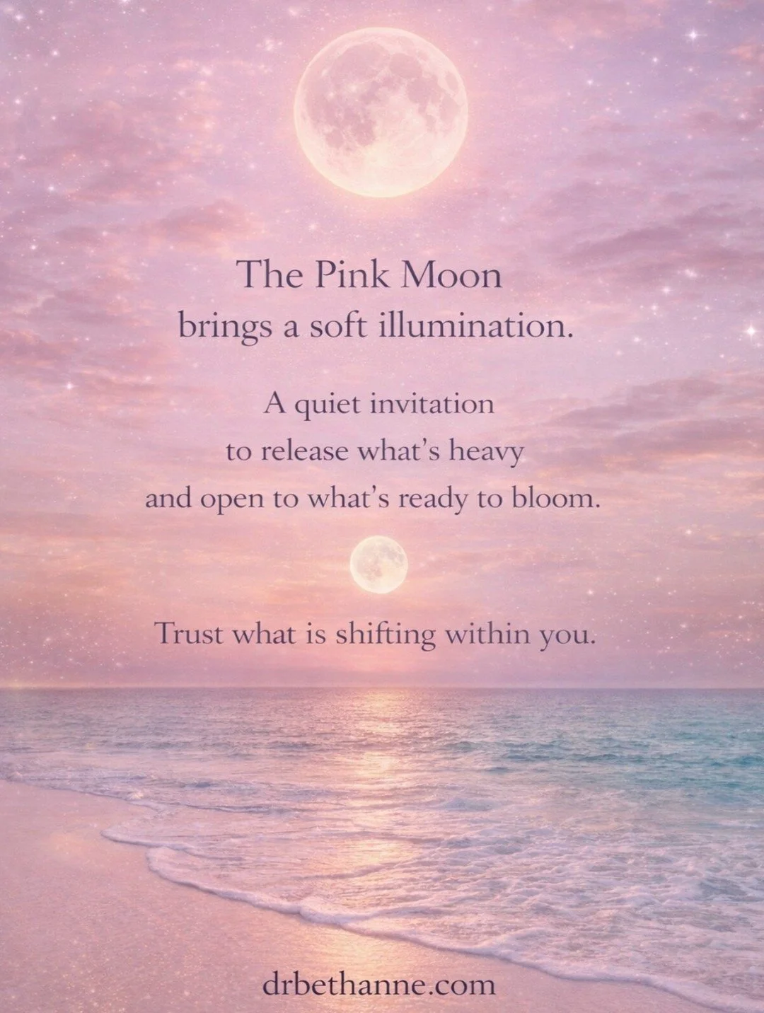 ✨ You don&rsquo;t have to push your way through this next chapter.

The Pink Moon is a reminder:

You can slow down.
You can soften.
You can meet yourself with compassion instead of pressure.

🌕

Release what feels heavy.
Trust what is shifting.
Mak