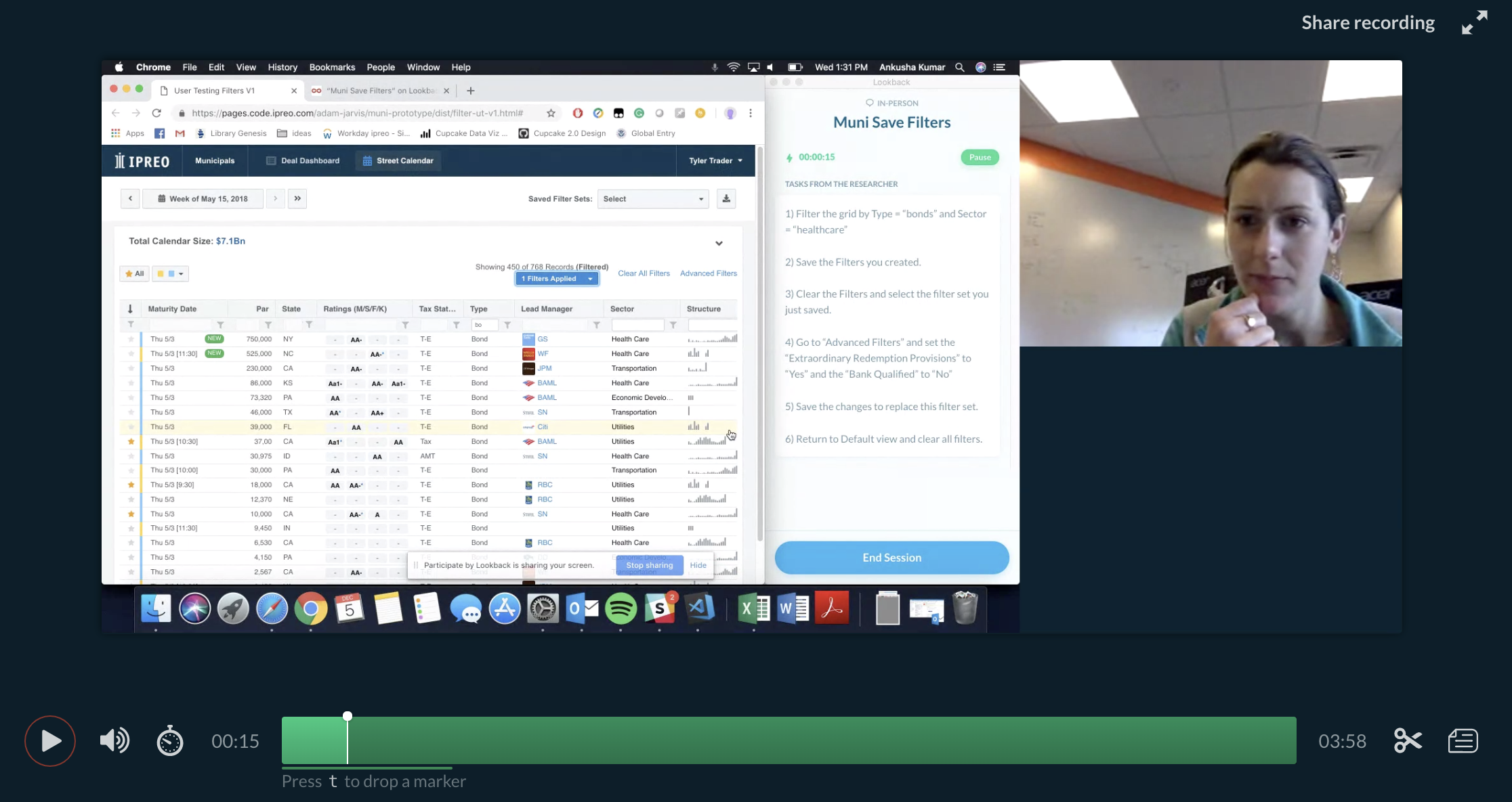 Sample Lookback User Test