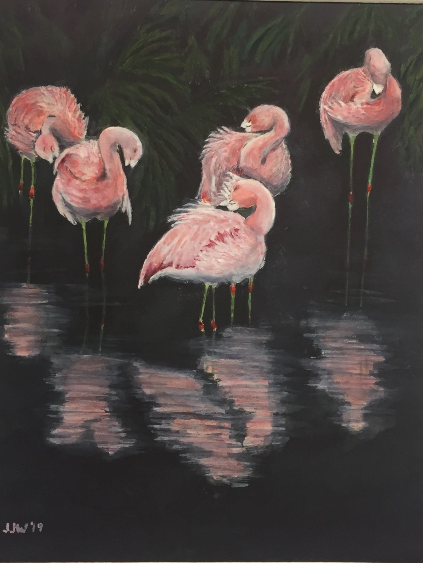 "Preening Flamingos" (Copy)