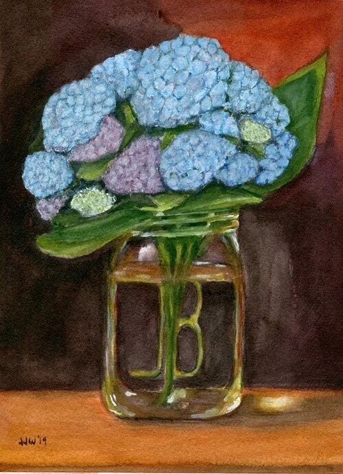 Mason Jar Hydrangeas
