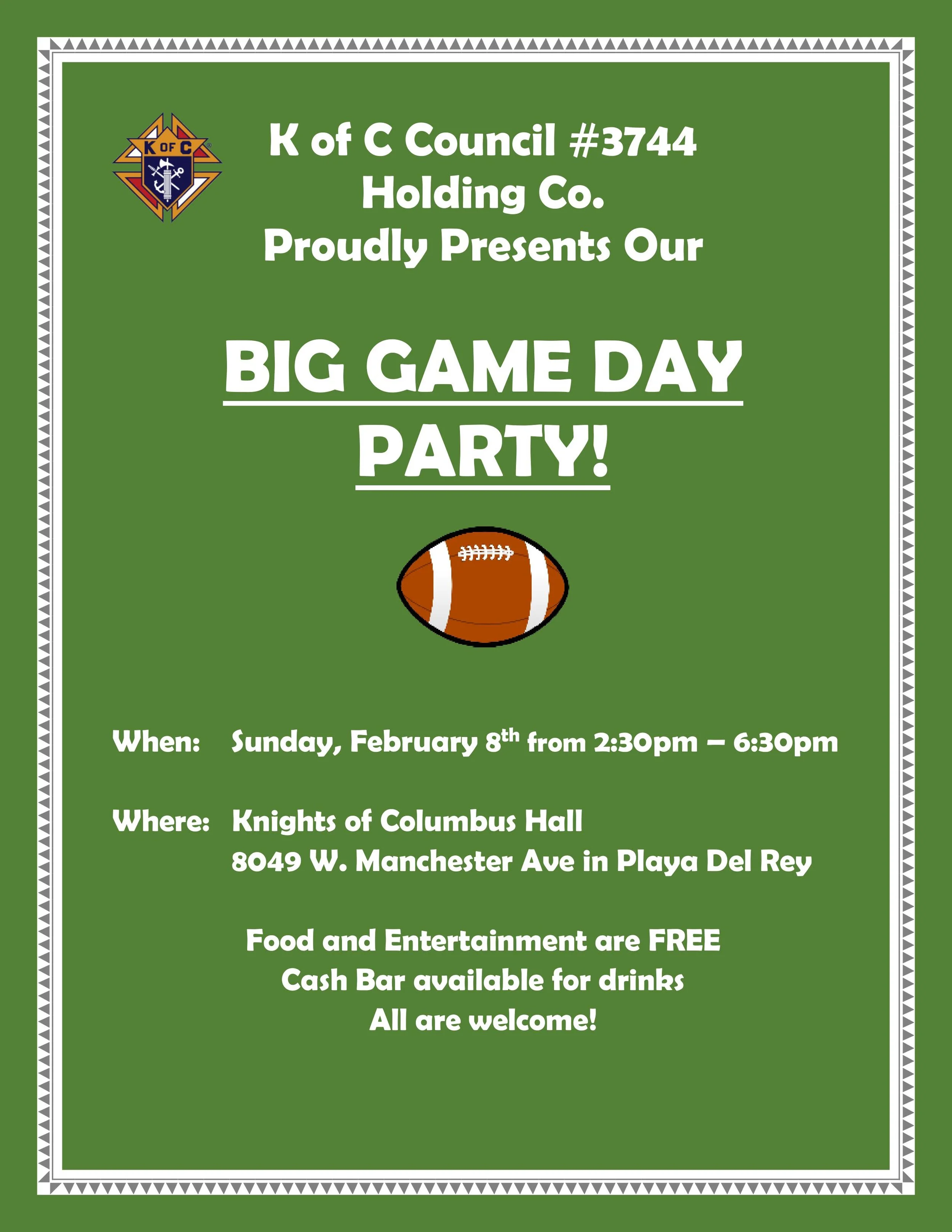 Big Game Day Party