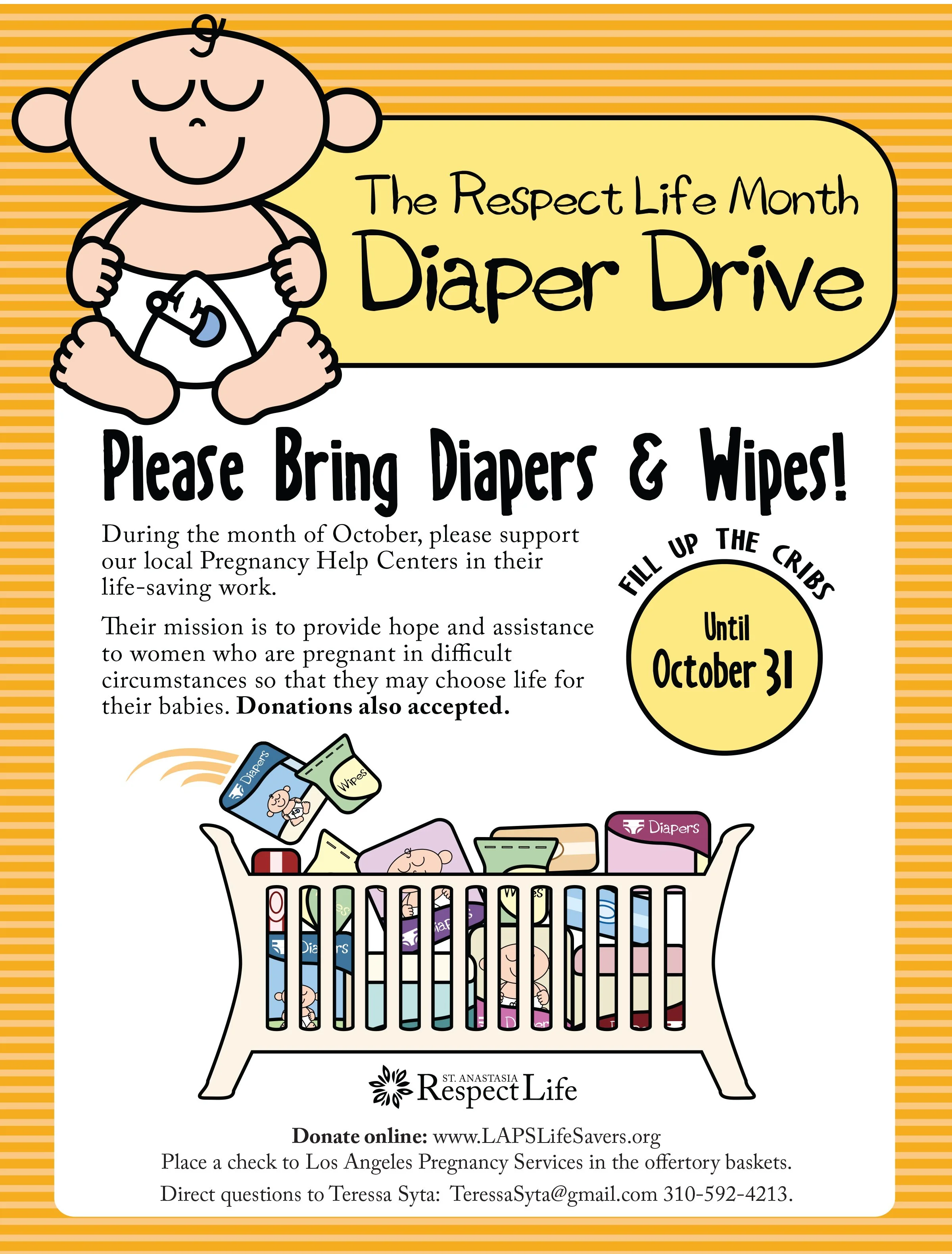 Respect Life Month Diaper Drive