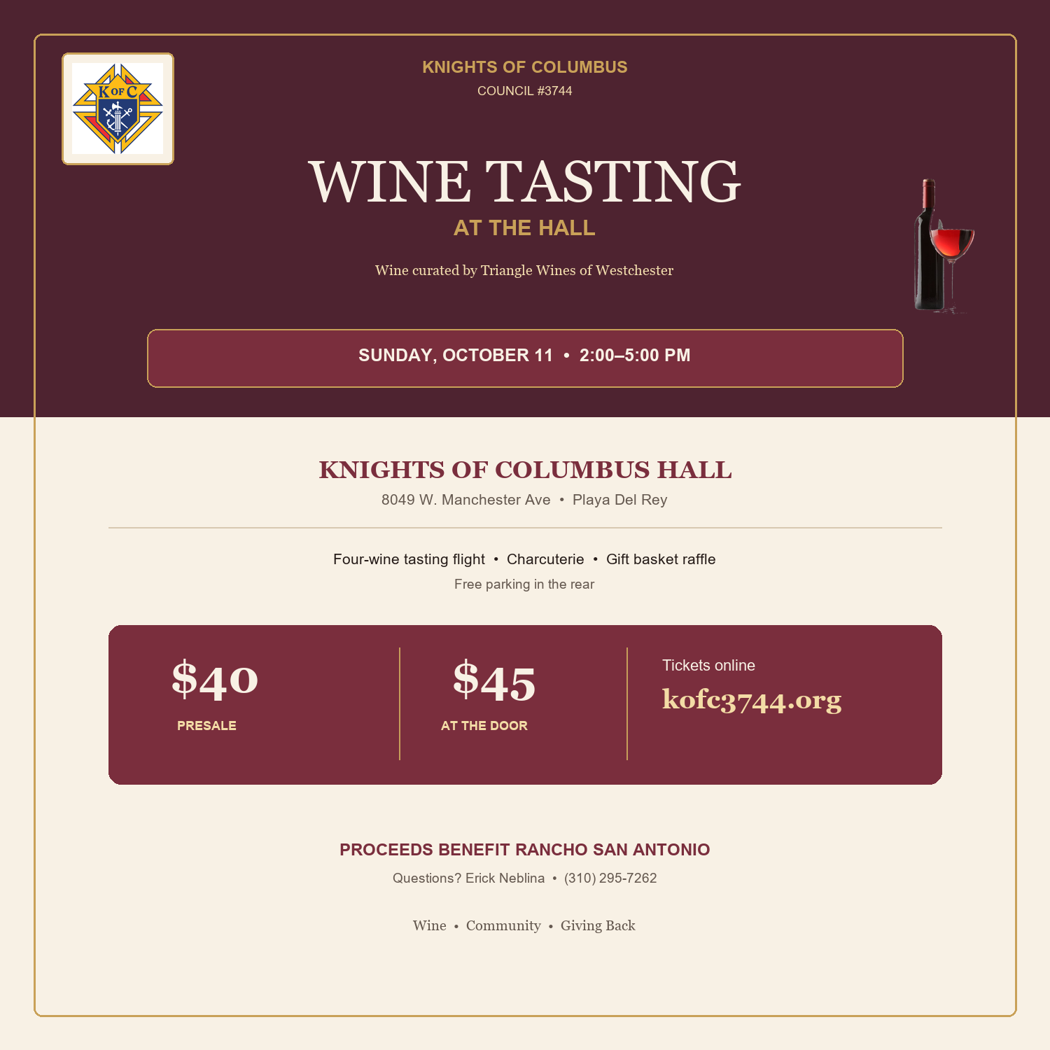Wine Tasting October 2026