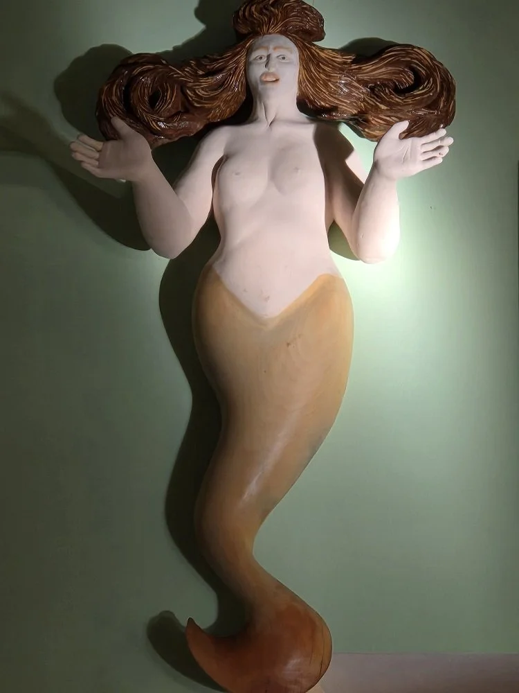  Basswood, gesso, paint. 33” x  16” 