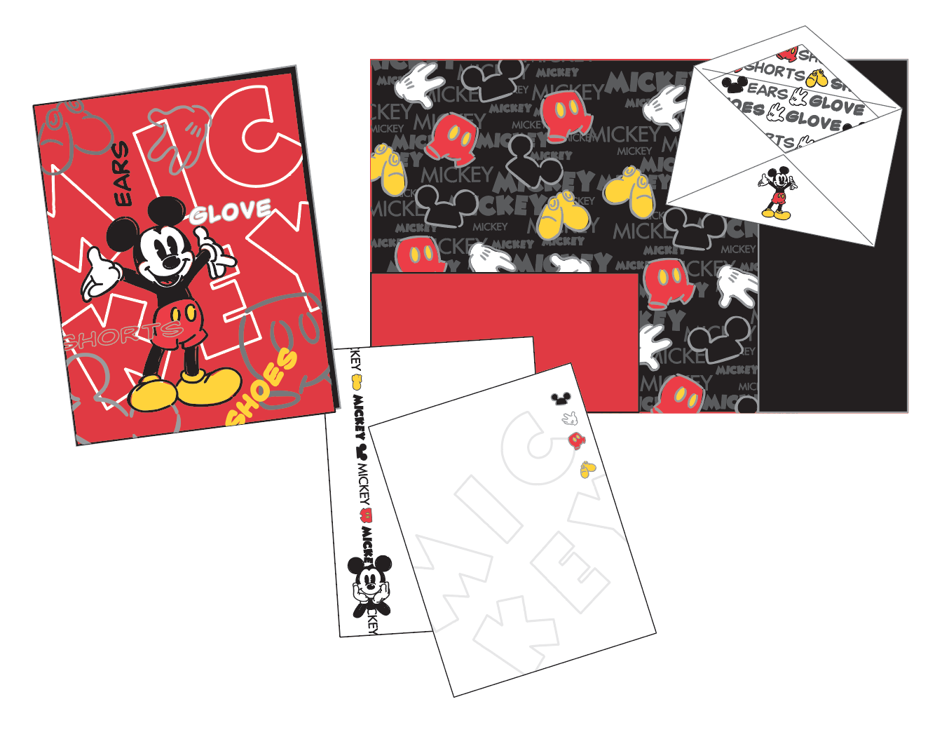 "Mickey Body Parts" stationery set