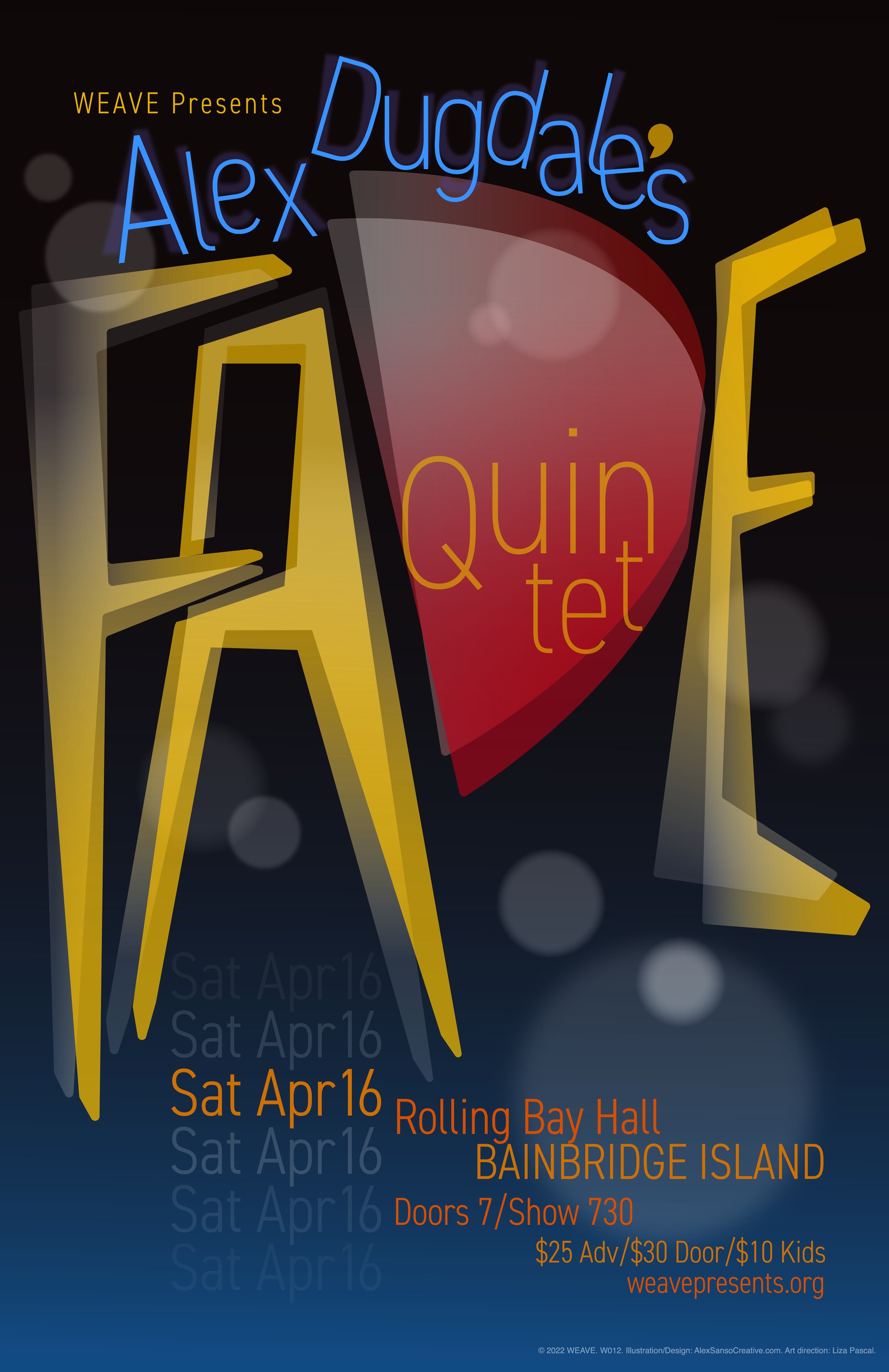 Alex Dugdale's Fade Quintet live concert poster