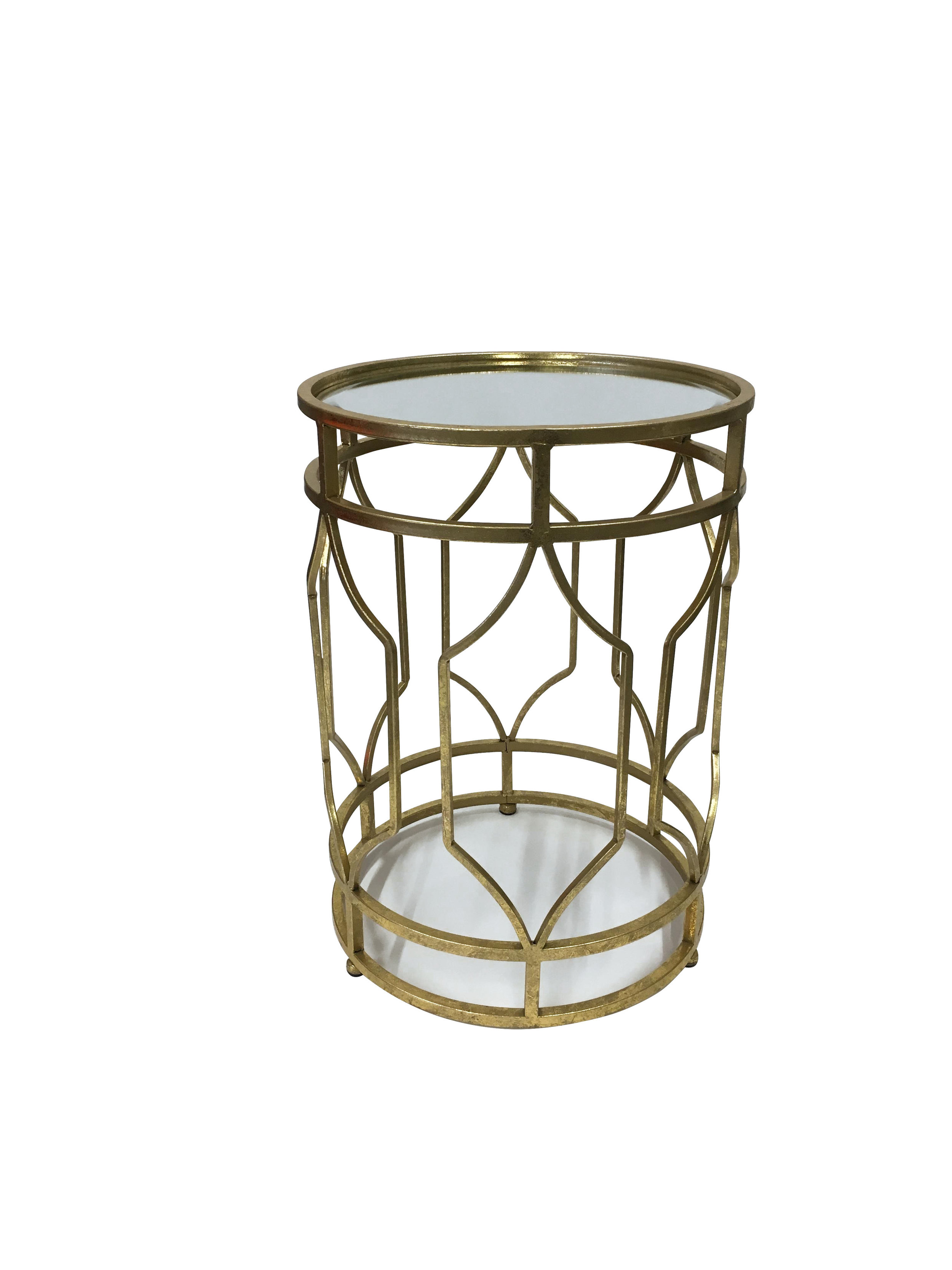 Gold Round Side Table with Mirrored Top1.jpg