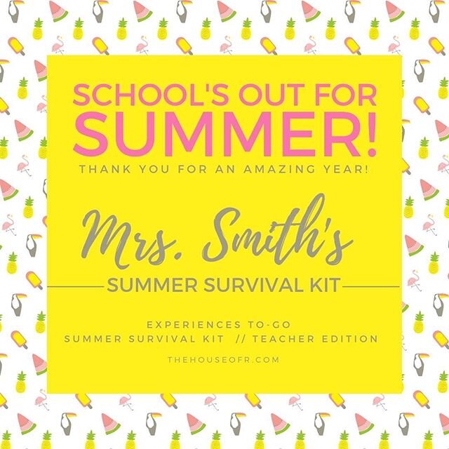 Unfortunately, because of social distancing, goodbye hugs, for teachers and students alike, will have to be done virtually this year. 
Send all the special teachers in your life one of our fun-filled Summer Survival boxes to say thank you for all the