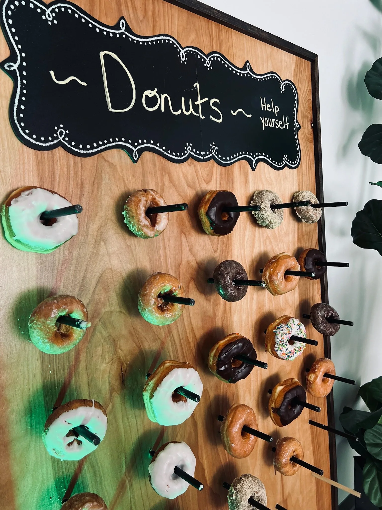 wilderness baby shower and donut wall