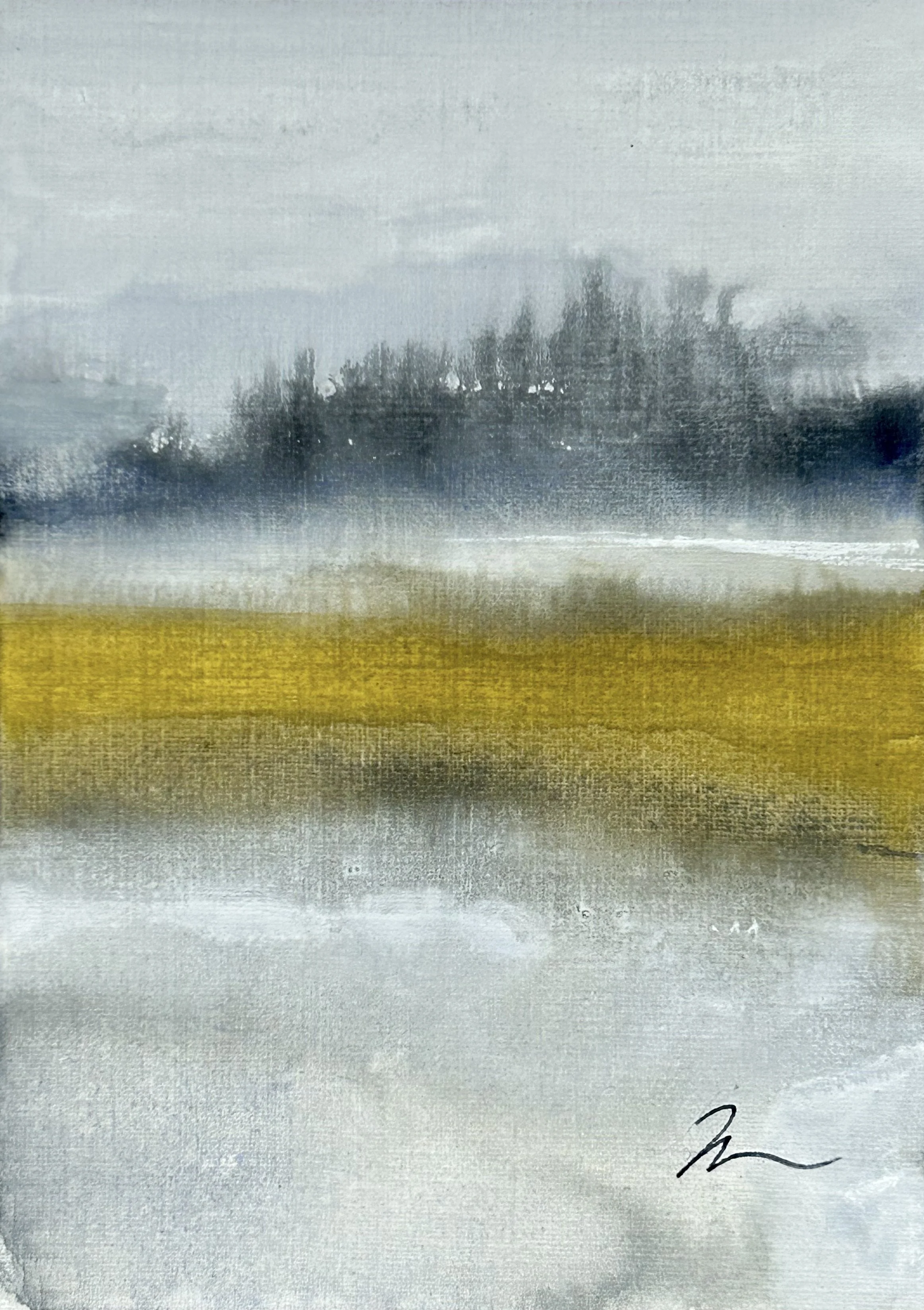 "Unexpected Band of Emotion" - watercolor and gouache on paper - 7" x 5"