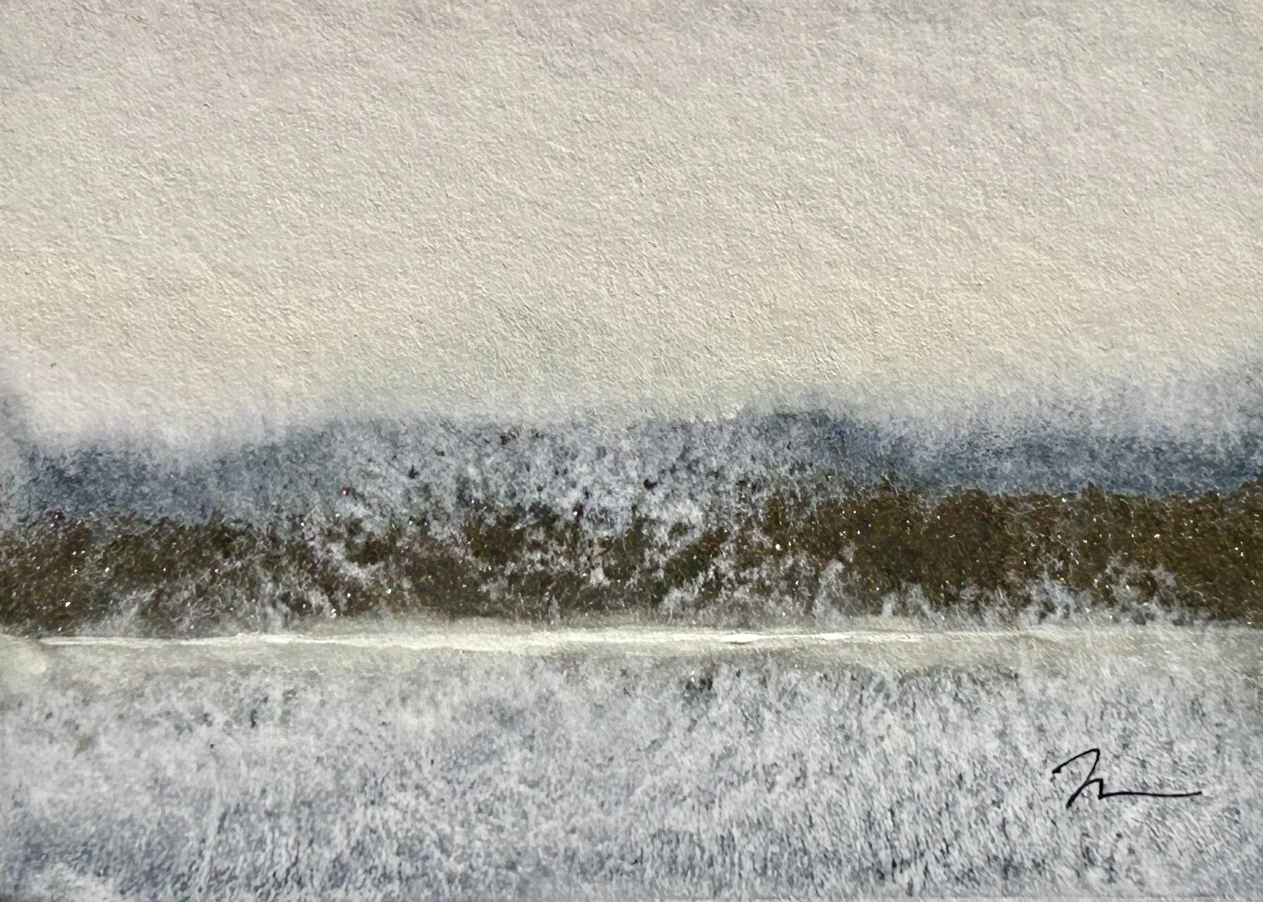 "Sentimental Season" - watercolor and gouache - 5" x 7"