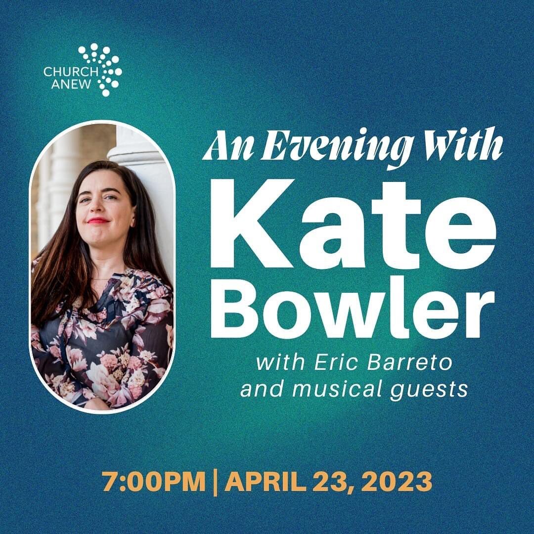 You still have a few hours to grab a ticket for &ldquo;A Night with Kate Bowler&rdquo; 🙌🏽 We&rsquo;d love to sit with local Cafeterians and our out-of-state beloveds can join us online. 

Use code FRIENDOFTHEPOD at checkout to receive:
✨ early entr