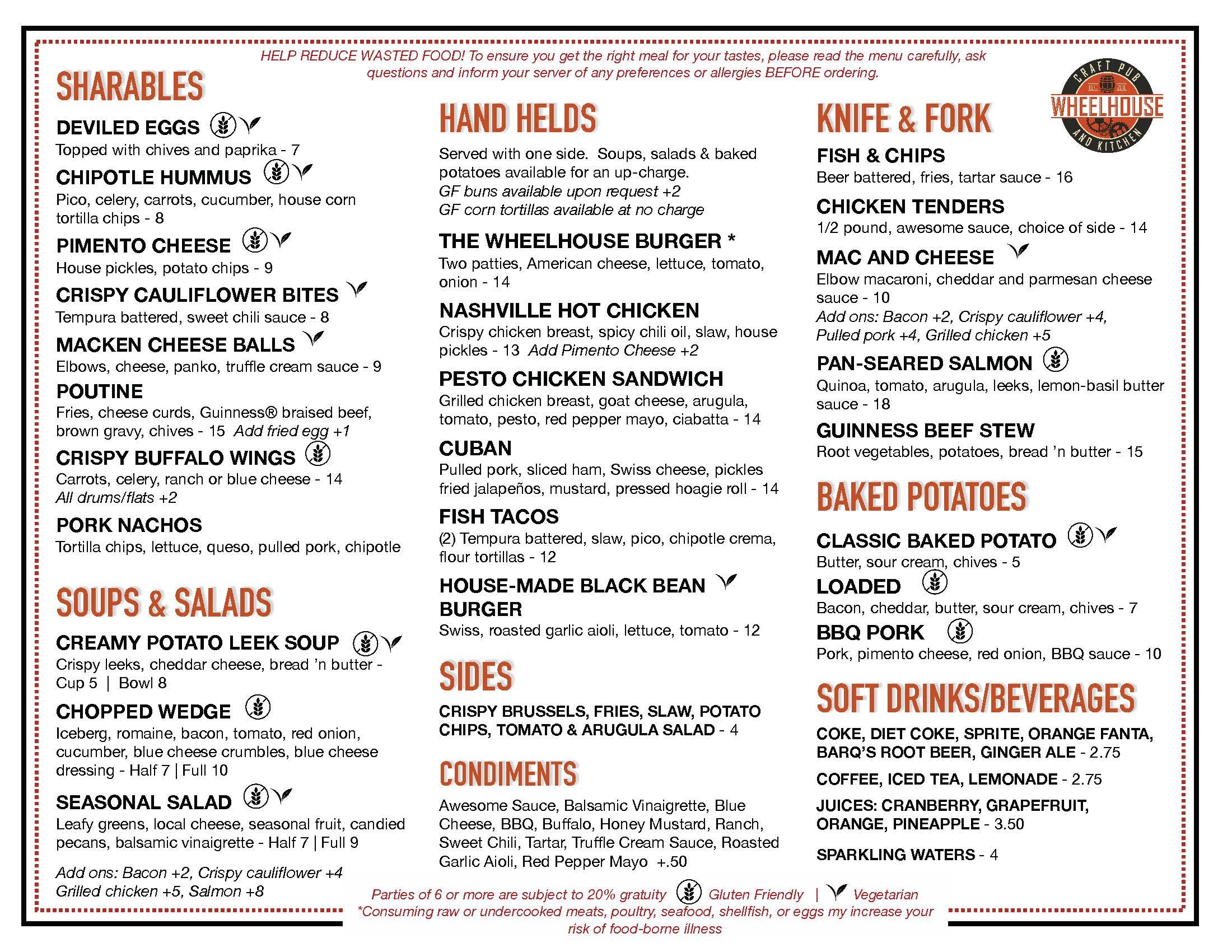 Pub Menu Pub Menu