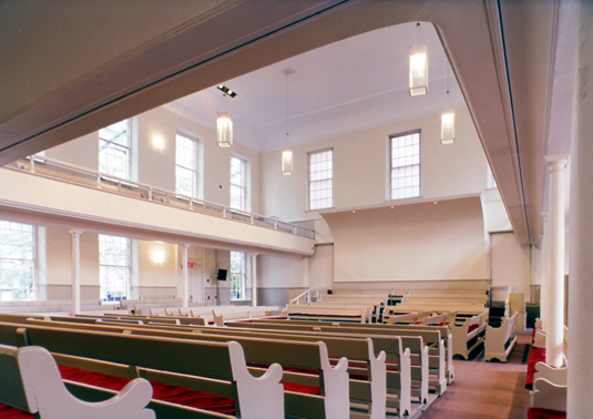 Sanctuary, Friends Meeting House, New York City. Photo by Elliott Kaufman