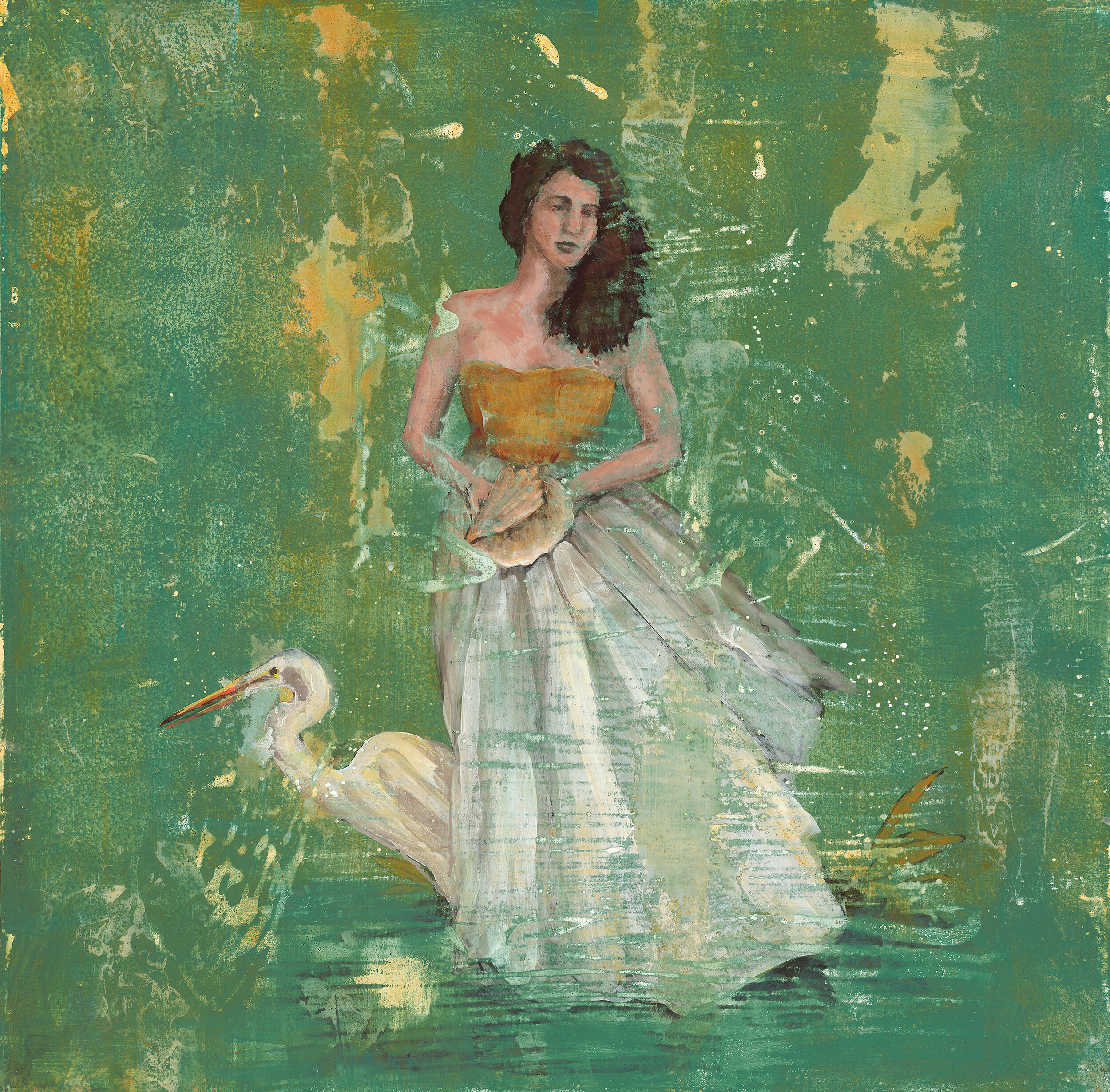 Nocturne of Remembered Spring: The Water Bearer, 2020. Acrylic on panel, 18” x 24”.