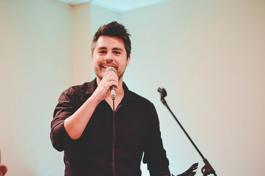 This is me giving a speech in my cousin’s wedding.