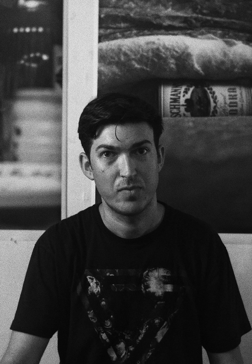  Adam Levy in black and white. 