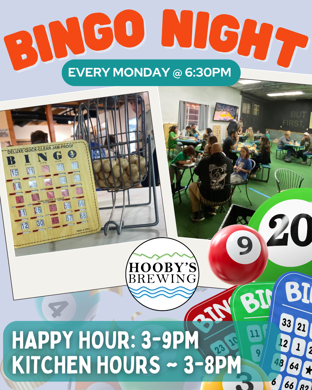 B-I-N-G-O + HAPPY HOUR