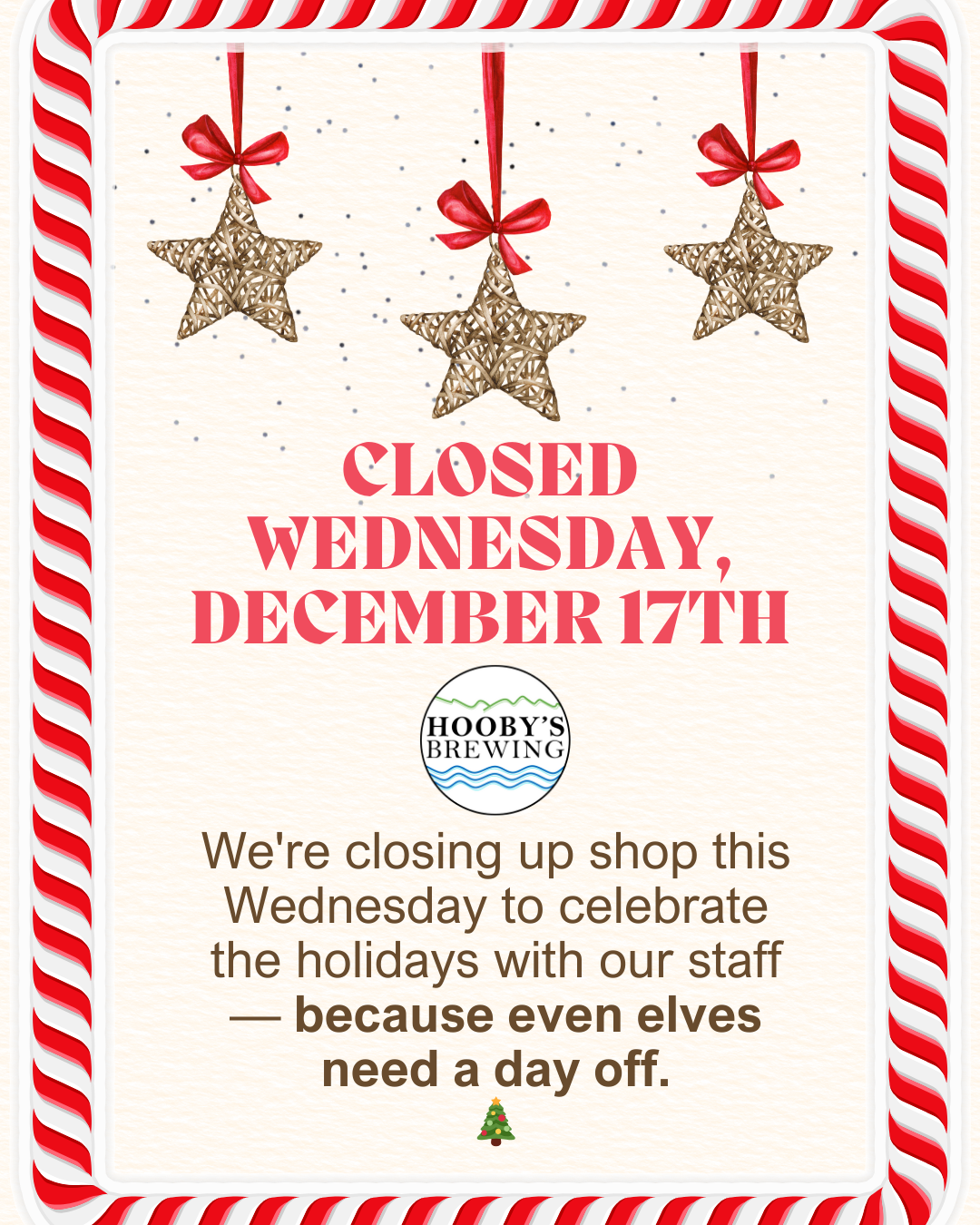 Closed Dec. 17, 2025 - Staff Party