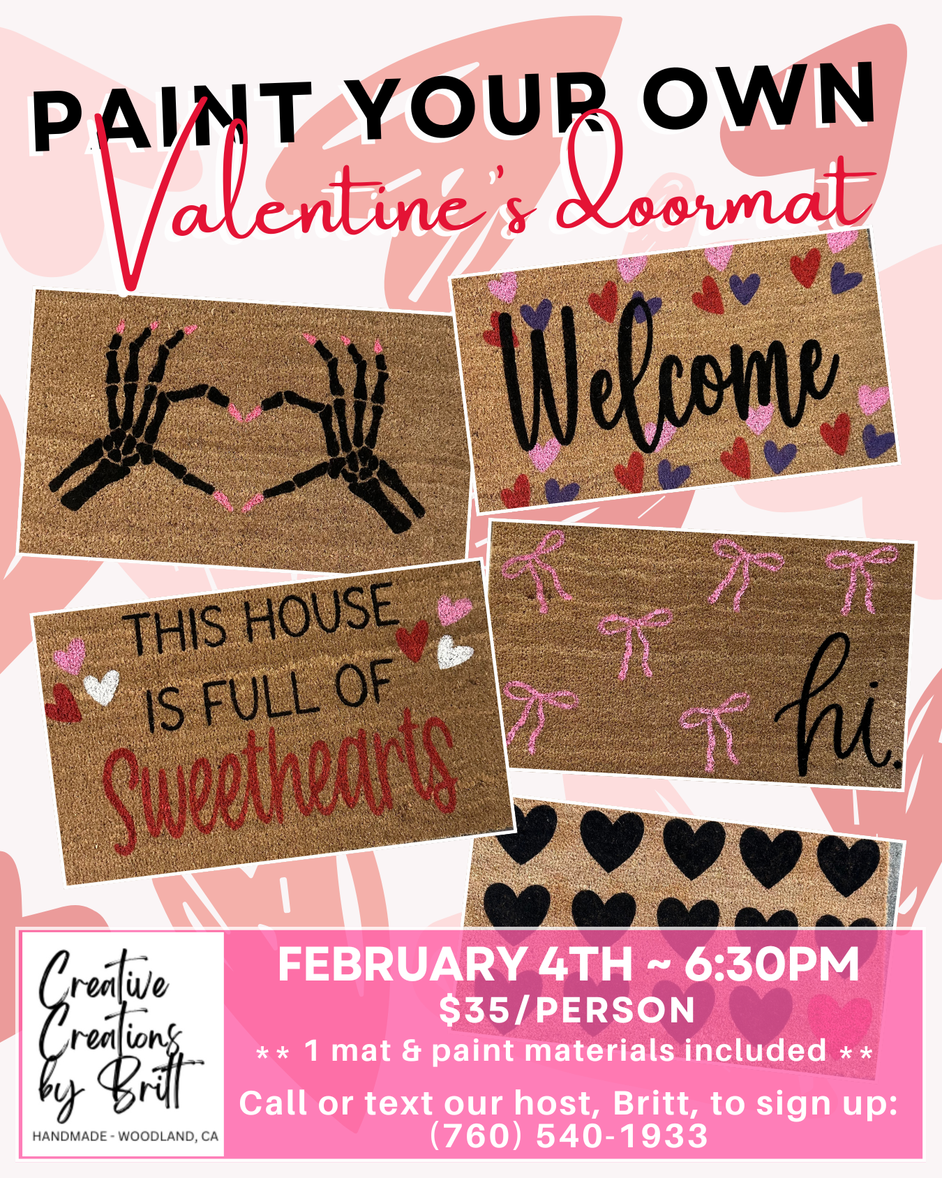 Valentine’s, Galentines <3 Doormat Paint Party!