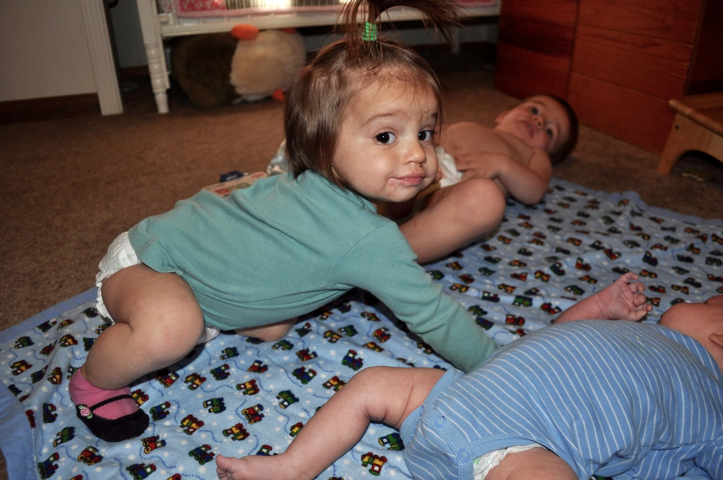 Yes, that’s 3 diapers you see there.