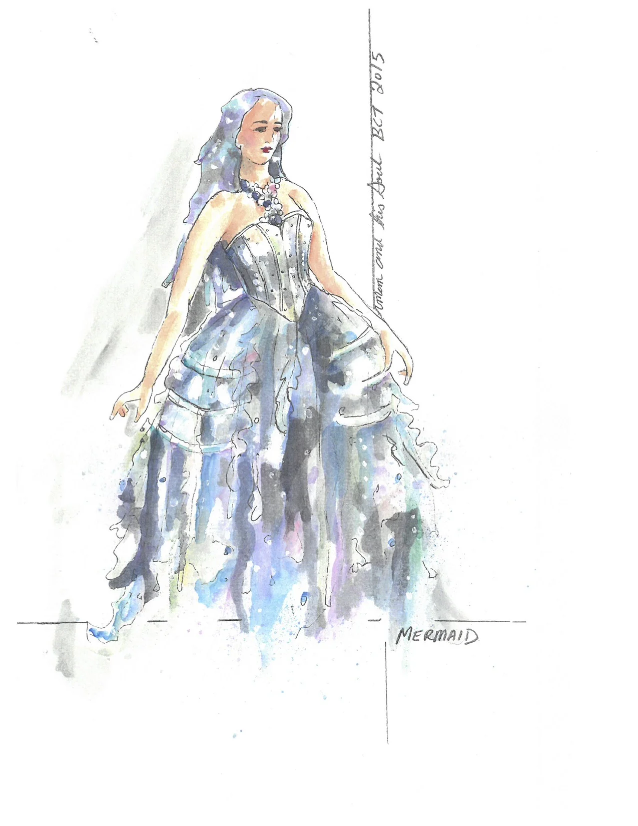 Watercolor rendering: Mermaid